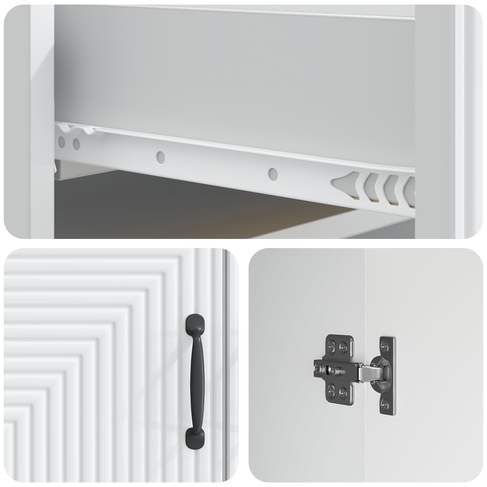 Dressoir Wit 66 x 34,5 x 89,5 cm Bewerkt hout is nu te koop bij PeponiXL, paradijselijk wonen!