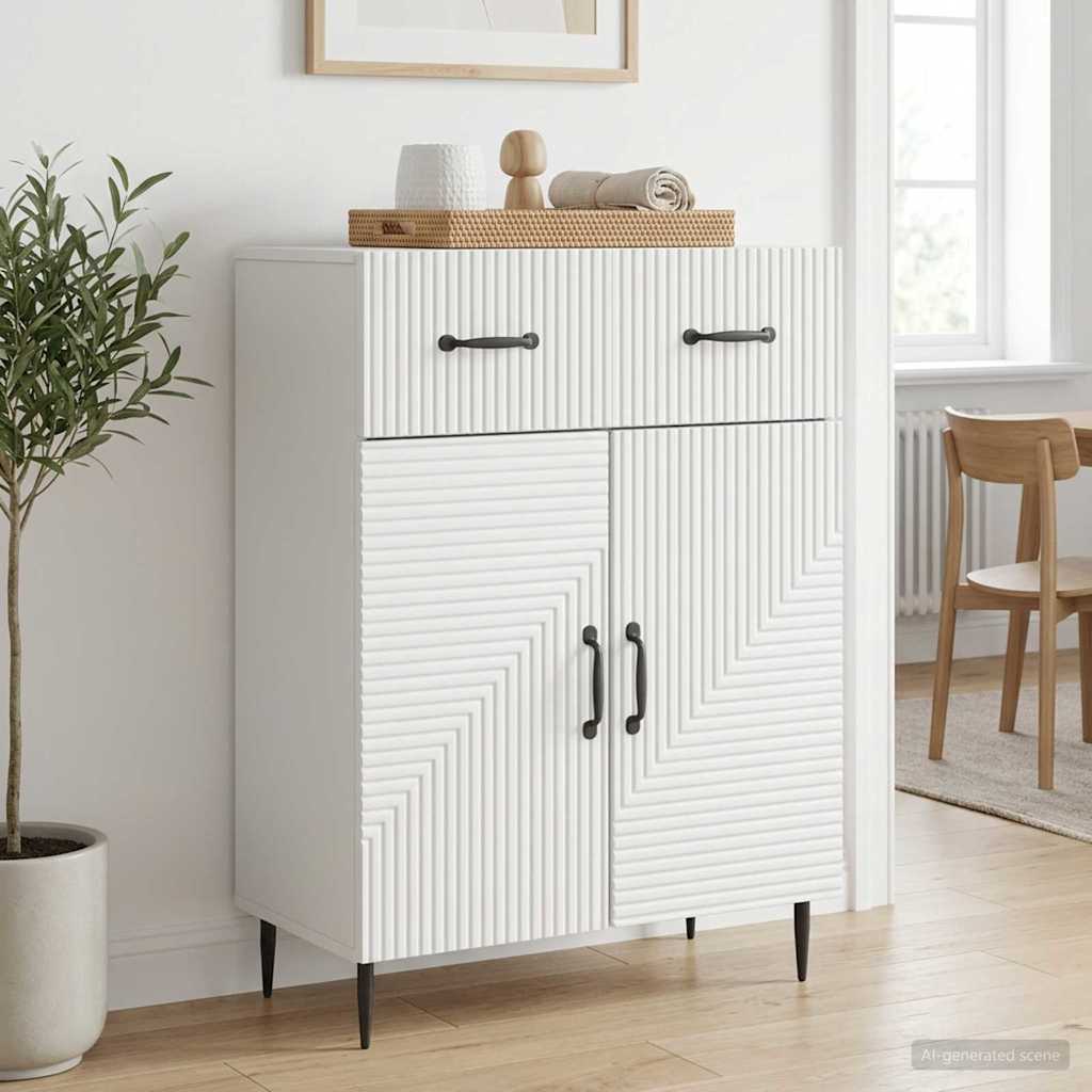 Dressoir Wit 66 x 34,5 x 89,5 cm Bewerkt hout is nu te koop bij PeponiXL, paradijselijk wonen!