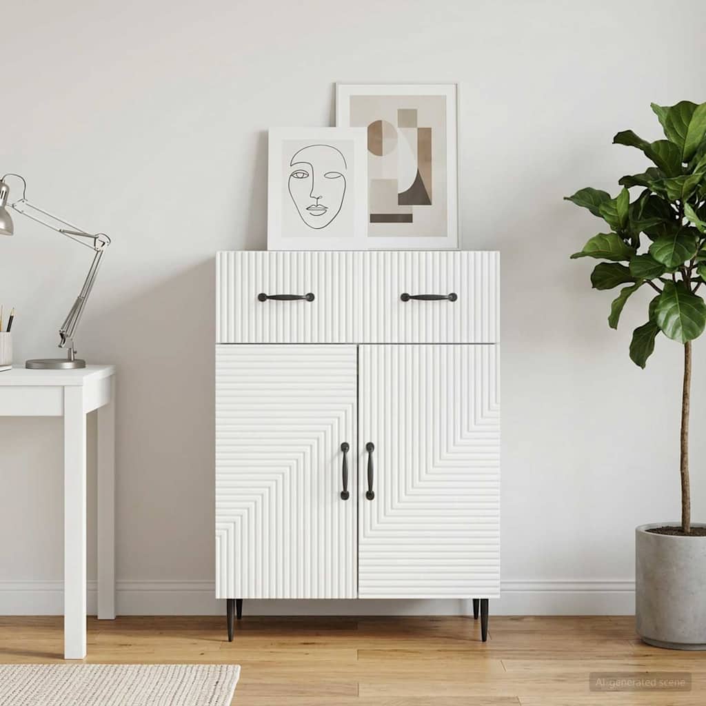 Dressoir Wit 66 x 34,5 x 89,5 cm Bewerkt hout is nu te koop bij PeponiXL, paradijselijk wonen!