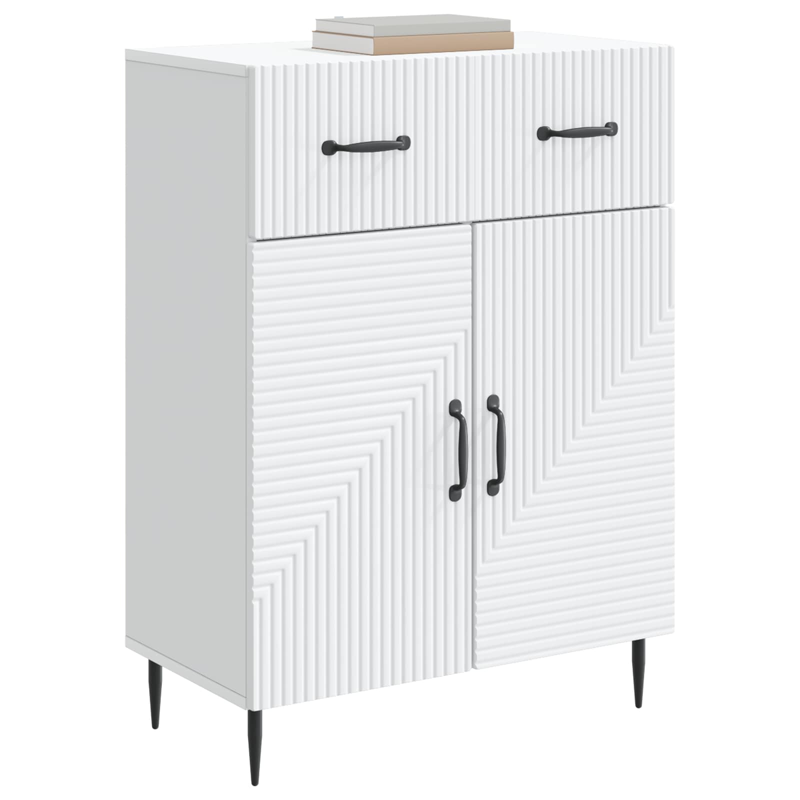 Dressoir Wit 66 x 34,5 x 89,5 cm Bewerkt hout is nu te koop bij PeponiXL, paradijselijk wonen!