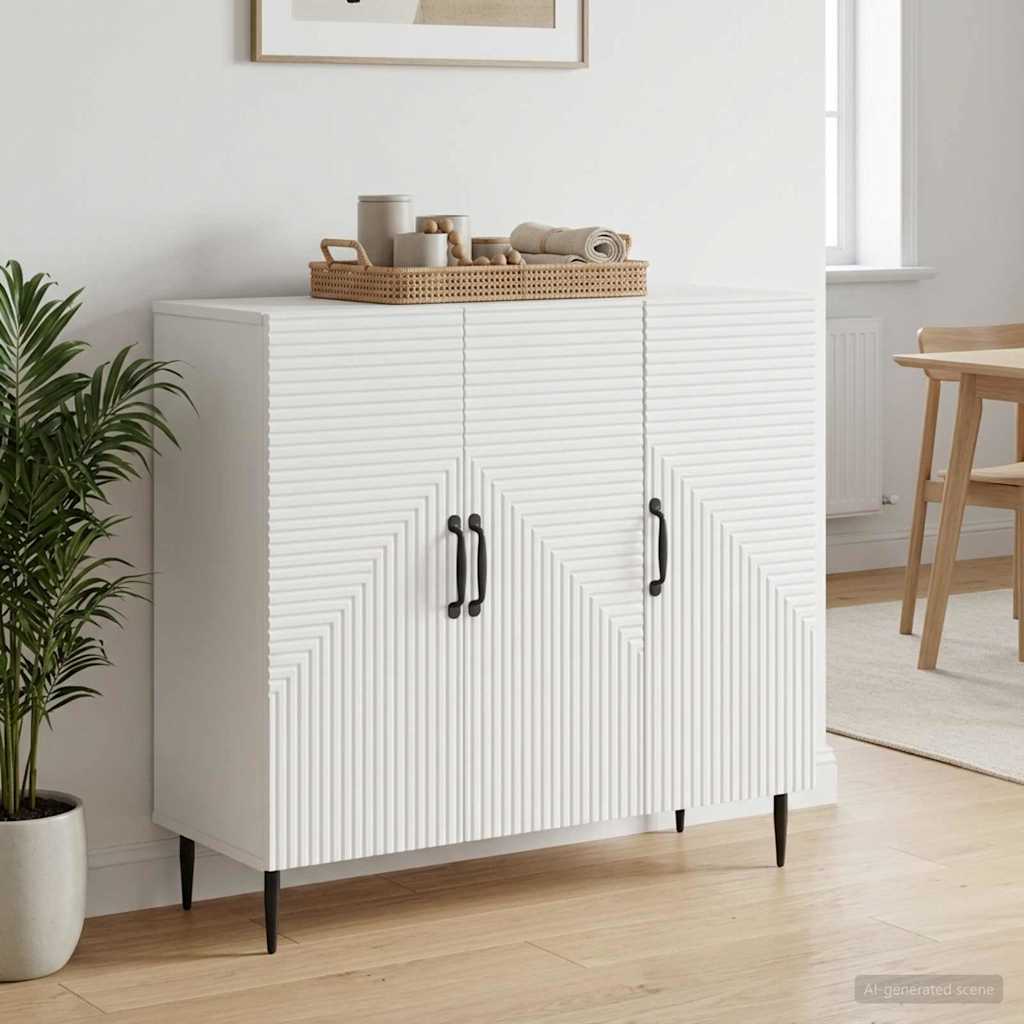 Dressoir Wit 89 x 34,5 x 80 cm Bewerkt hout is nu te koop bij PeponiXL, paradijselijk wonen!