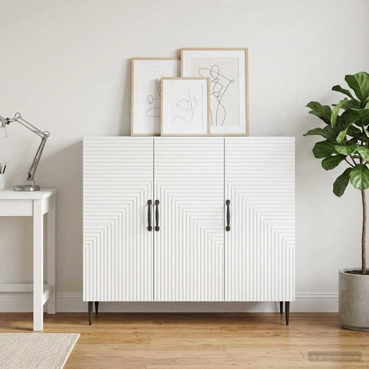 Dressoir Wit 89 x 34,5 x 80 cm Bewerkt hout is nu te koop bij PeponiXL, paradijselijk wonen!