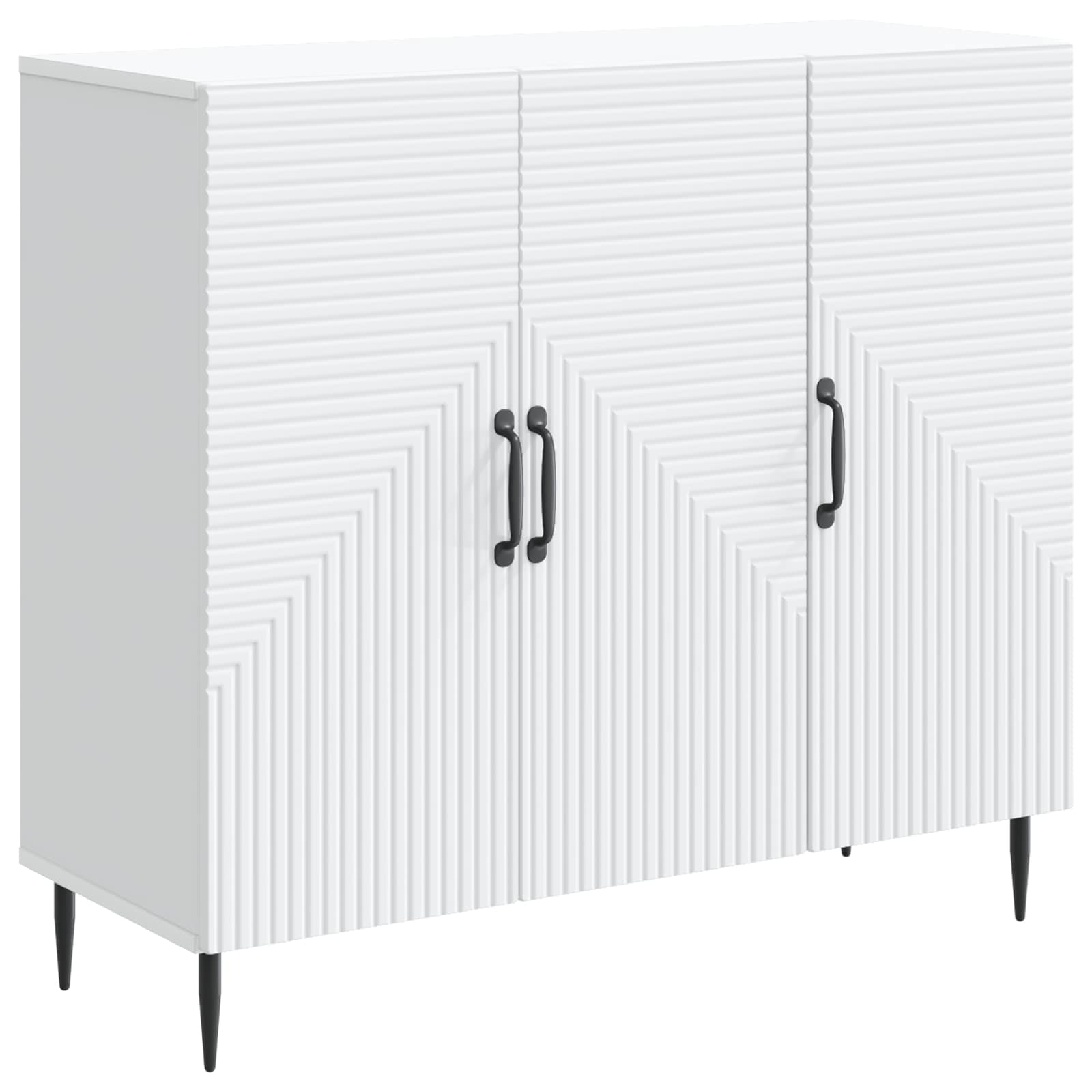 Dressoir Wit 89 x 34,5 x 80 cm Bewerkt hout is nu te koop bij PeponiXL, paradijselijk wonen!