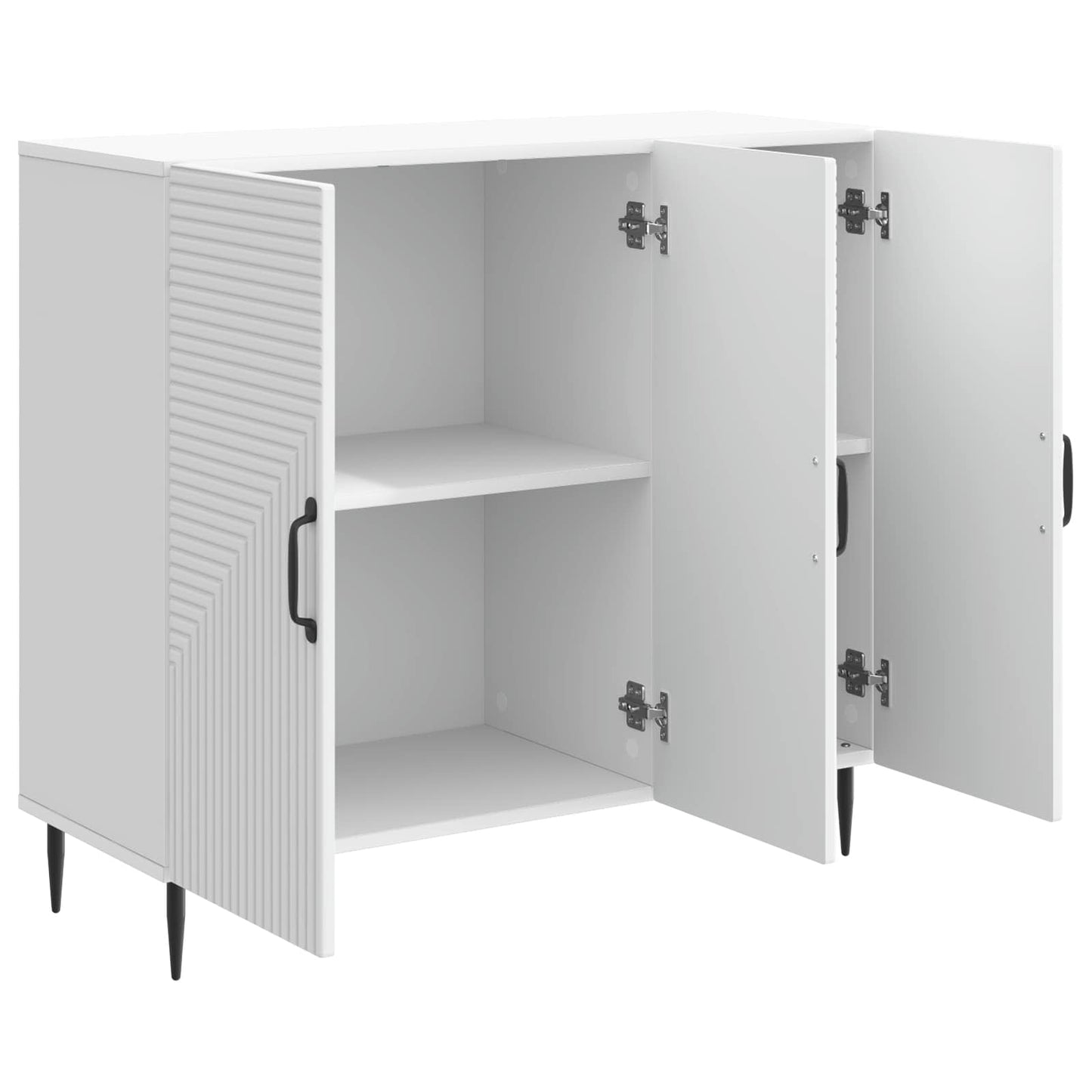 Dressoir Wit 89 x 34,5 x 80 cm Bewerkt hout is nu te koop bij PeponiXL, paradijselijk wonen!