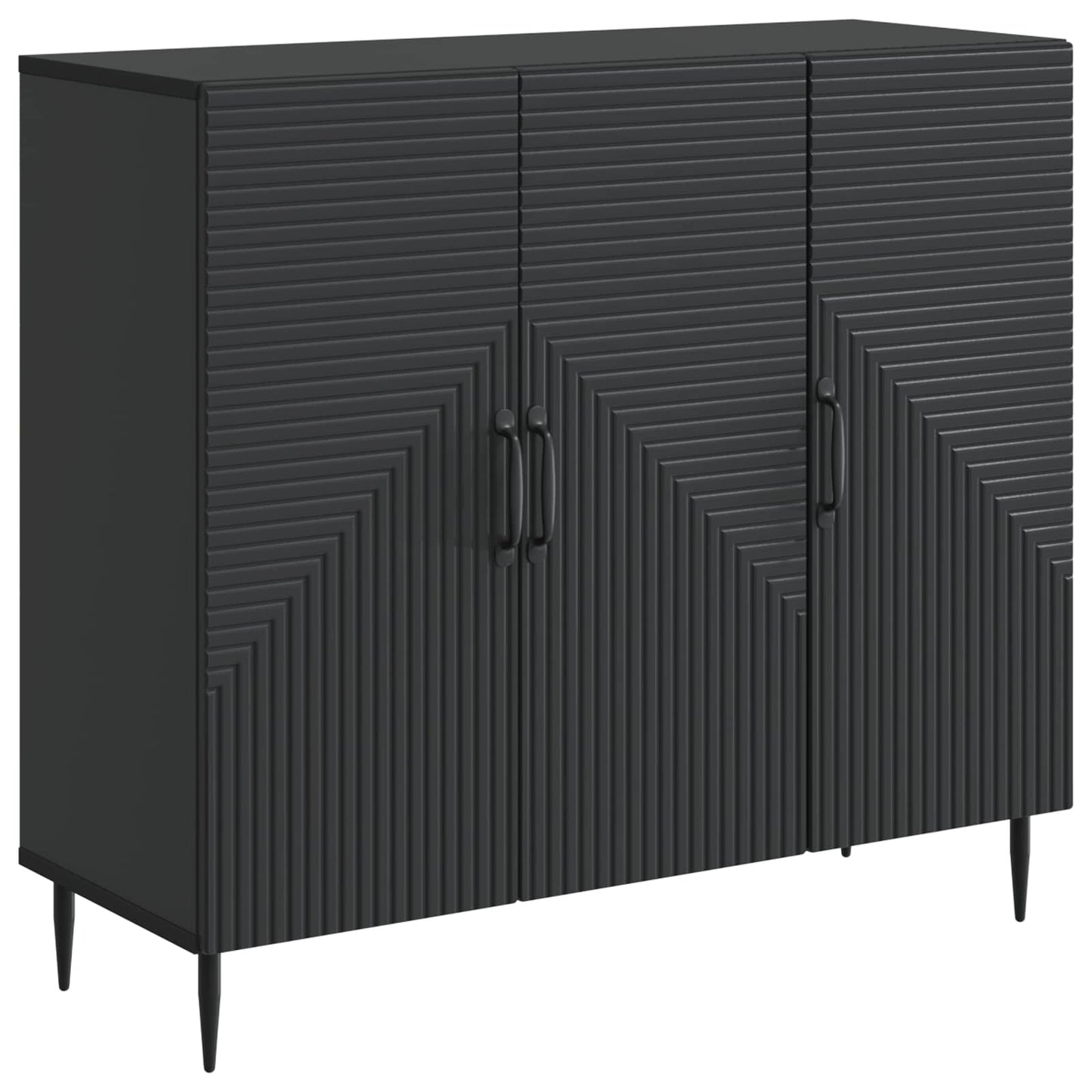 Dressoir Zwart 89 x 34,5 x 80 cm Bewerkt hout is nu te koop bij PeponiXL, paradijselijk wonen!