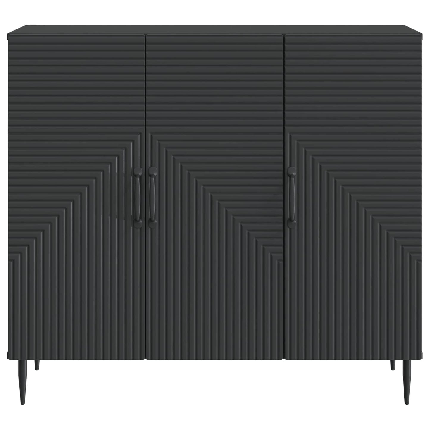 Dressoir Zwart 89 x 34,5 x 80 cm Bewerkt hout is nu te koop bij PeponiXL, paradijselijk wonen!