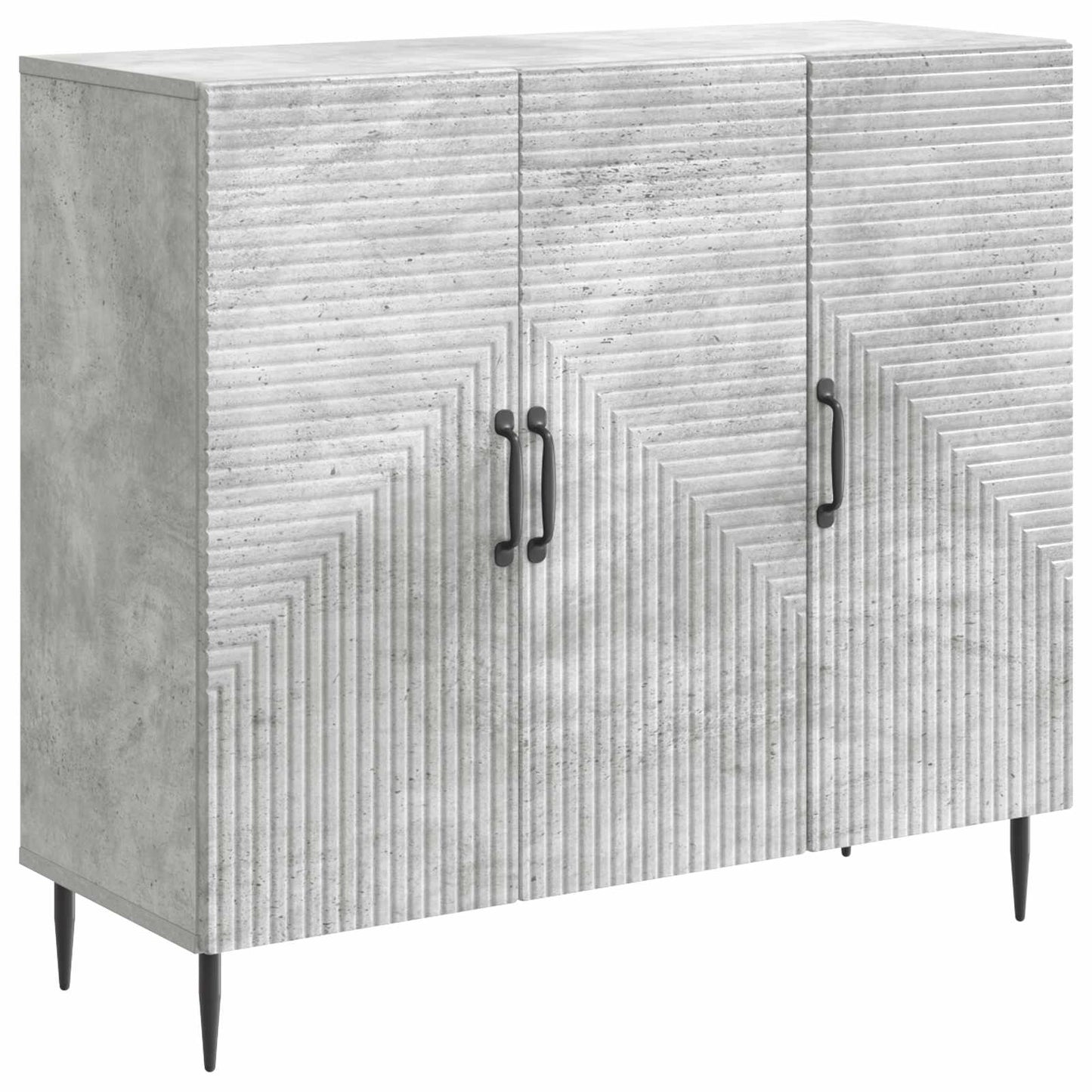 Dressoir Betongrijs 89 x 34,5 x 80 cm Bewerkt hout is nu te koop bij PeponiXL, paradijselijk wonen!