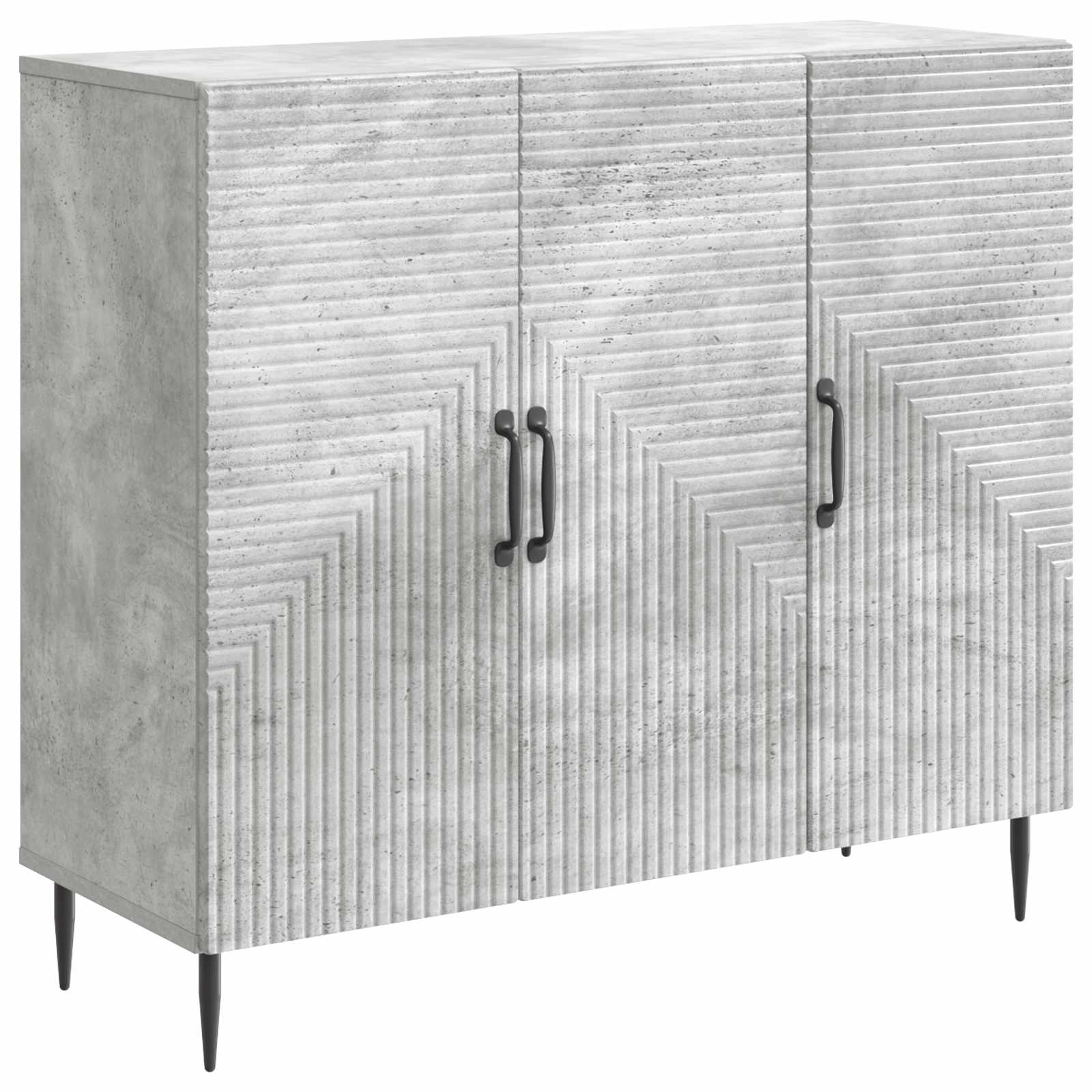 Dressoir Betongrijs 89 x 34,5 x 80 cm Bewerkt hout is nu te koop bij PeponiXL, paradijselijk wonen!