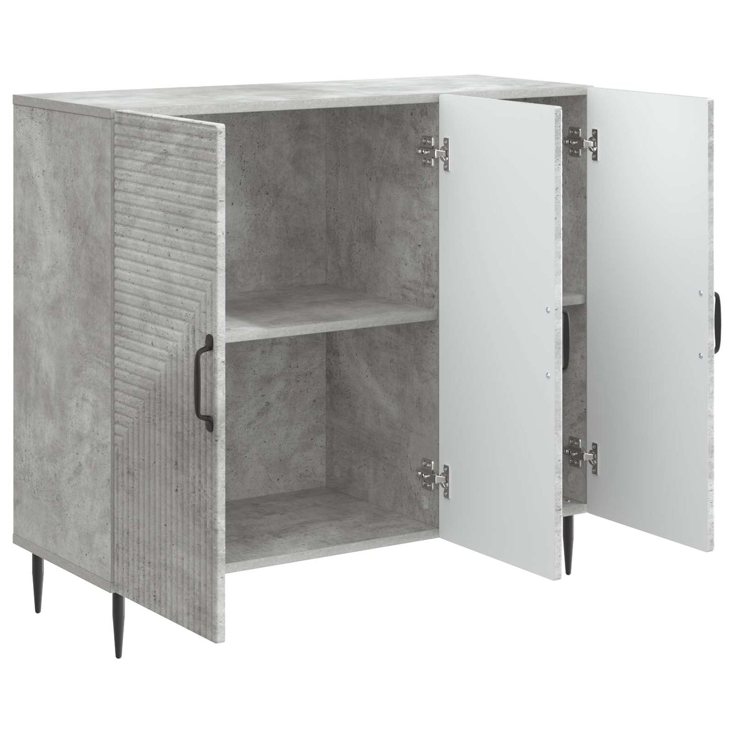 Dressoir Betongrijs 89 x 34,5 x 80 cm Bewerkt hout is nu te koop bij PeponiXL, paradijselijk wonen!