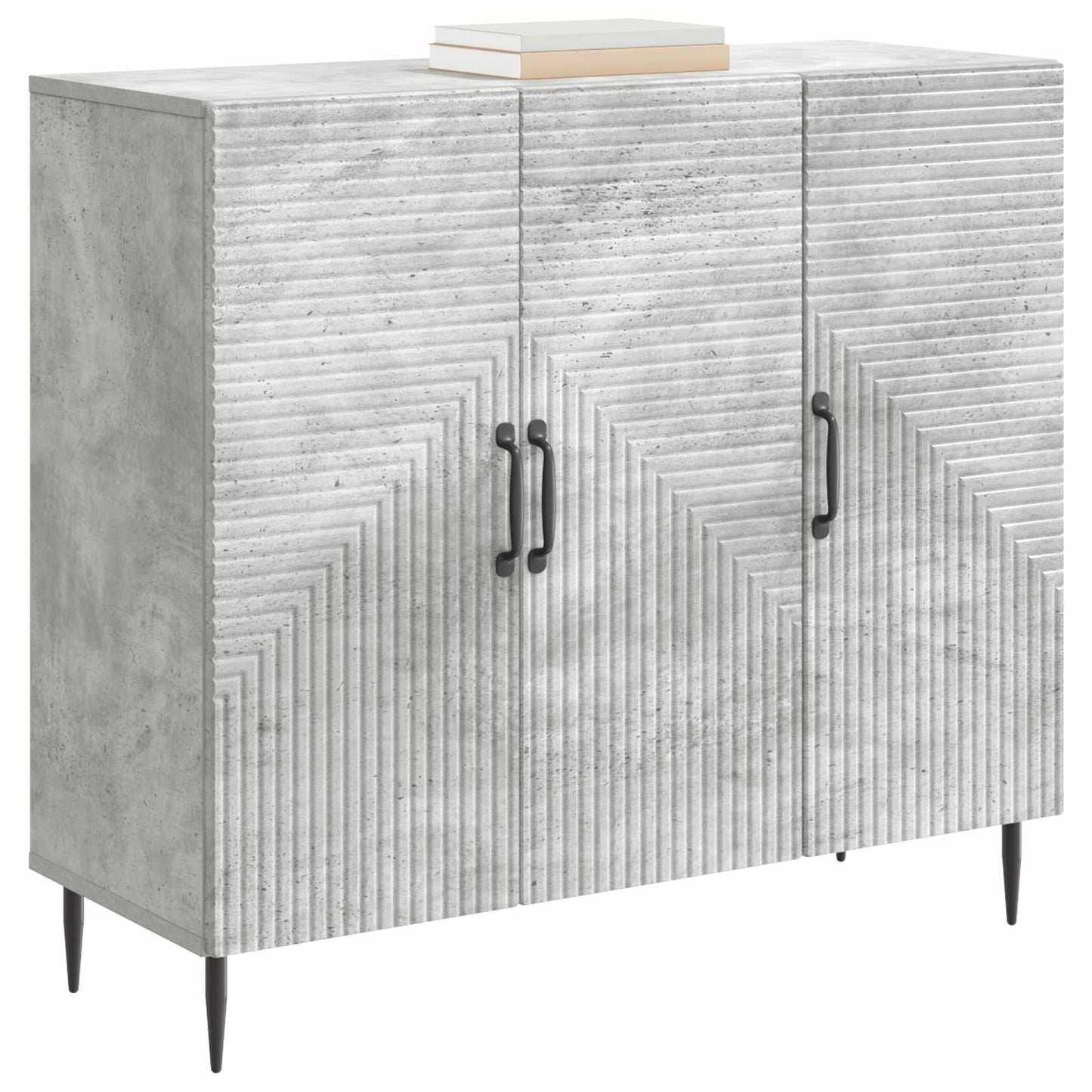 Dressoir Betongrijs 89 x 34,5 x 80 cm Bewerkt hout is nu te koop bij PeponiXL, paradijselijk wonen!