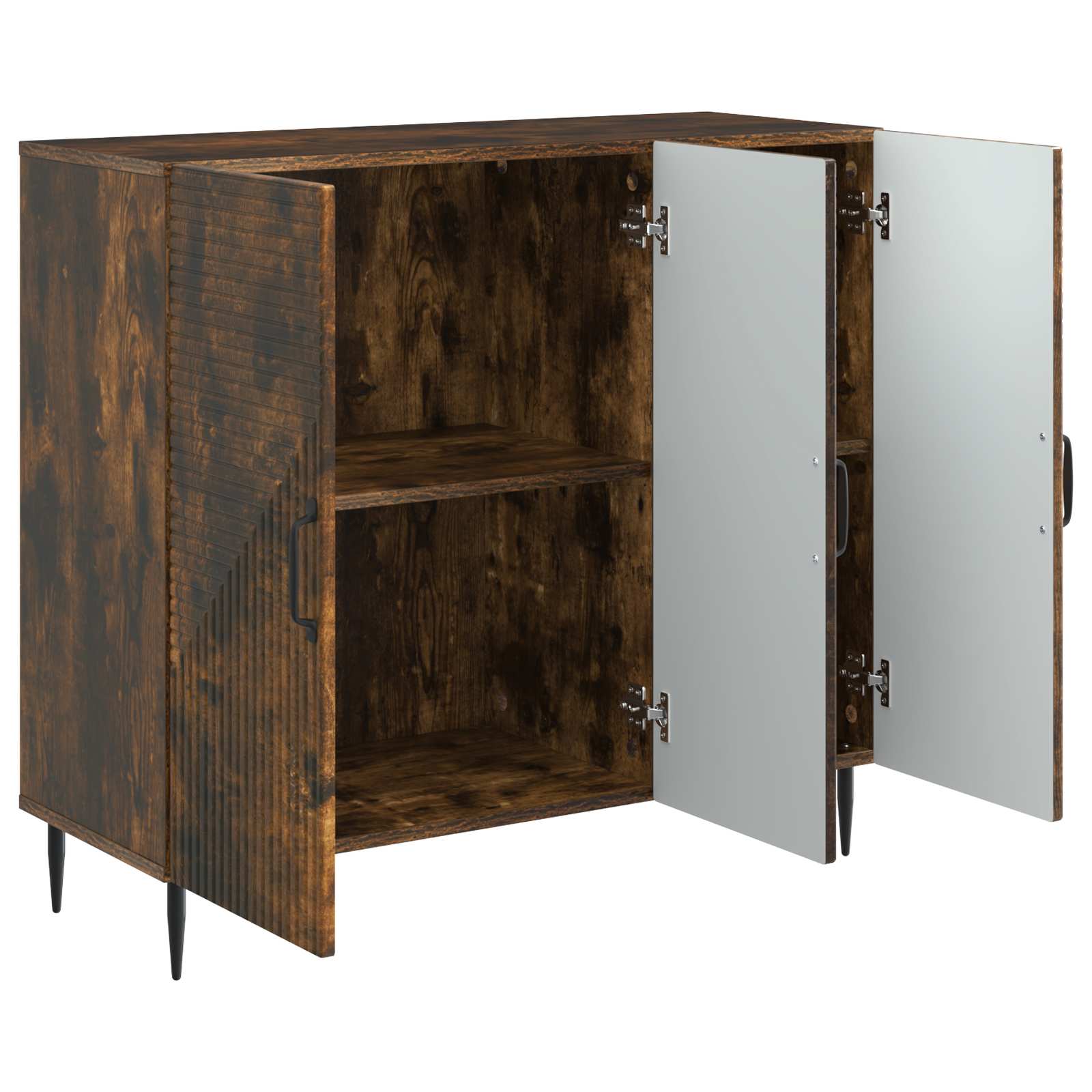 Dressoir Gerookt eiken 89 x 34,5 x 80 cm Bewerkt hout is nu te koop bij PeponiXL, paradijselijk wonen!