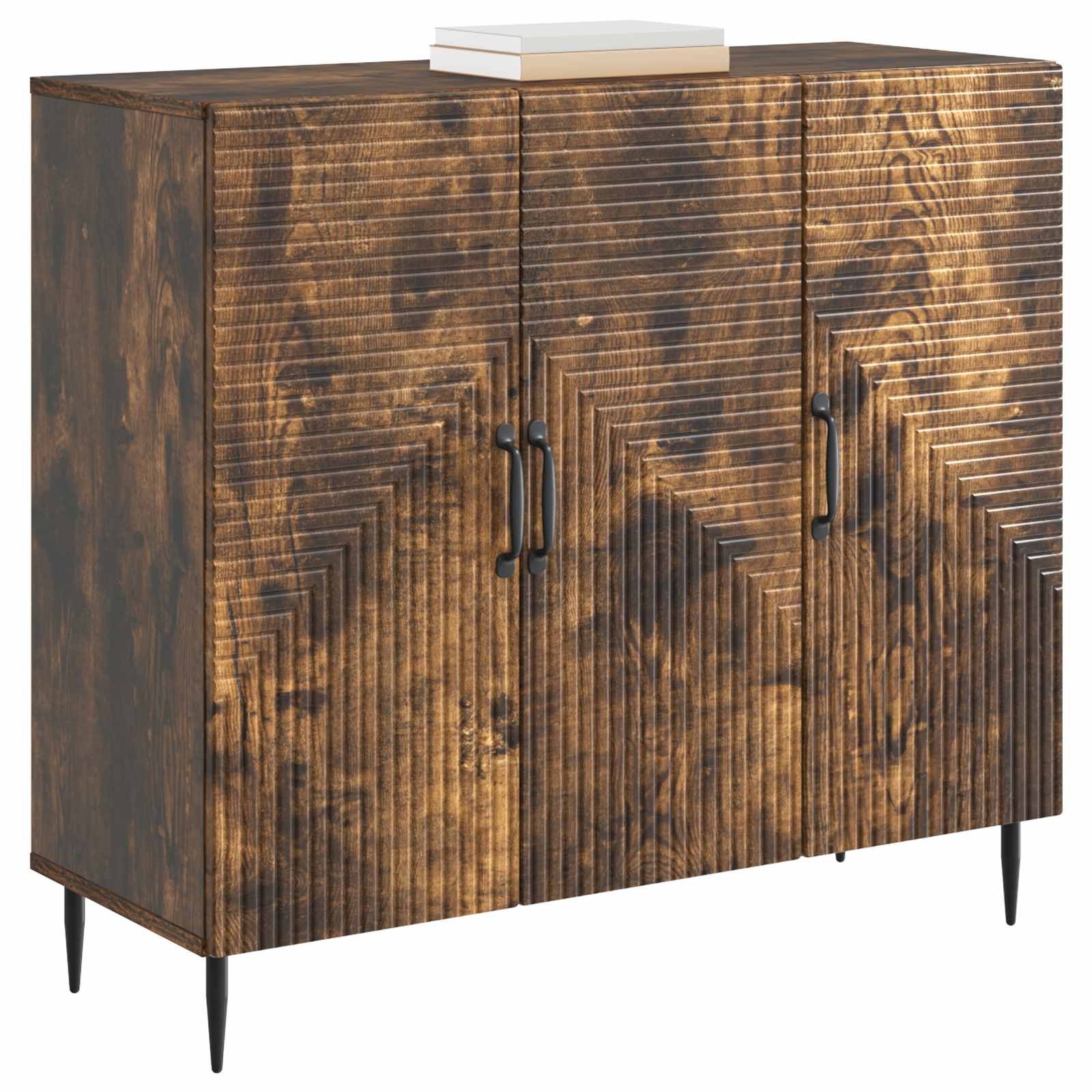 Dressoir Gerookt eiken 89 x 34,5 x 80 cm Bewerkt hout is nu te koop bij PeponiXL, paradijselijk wonen!