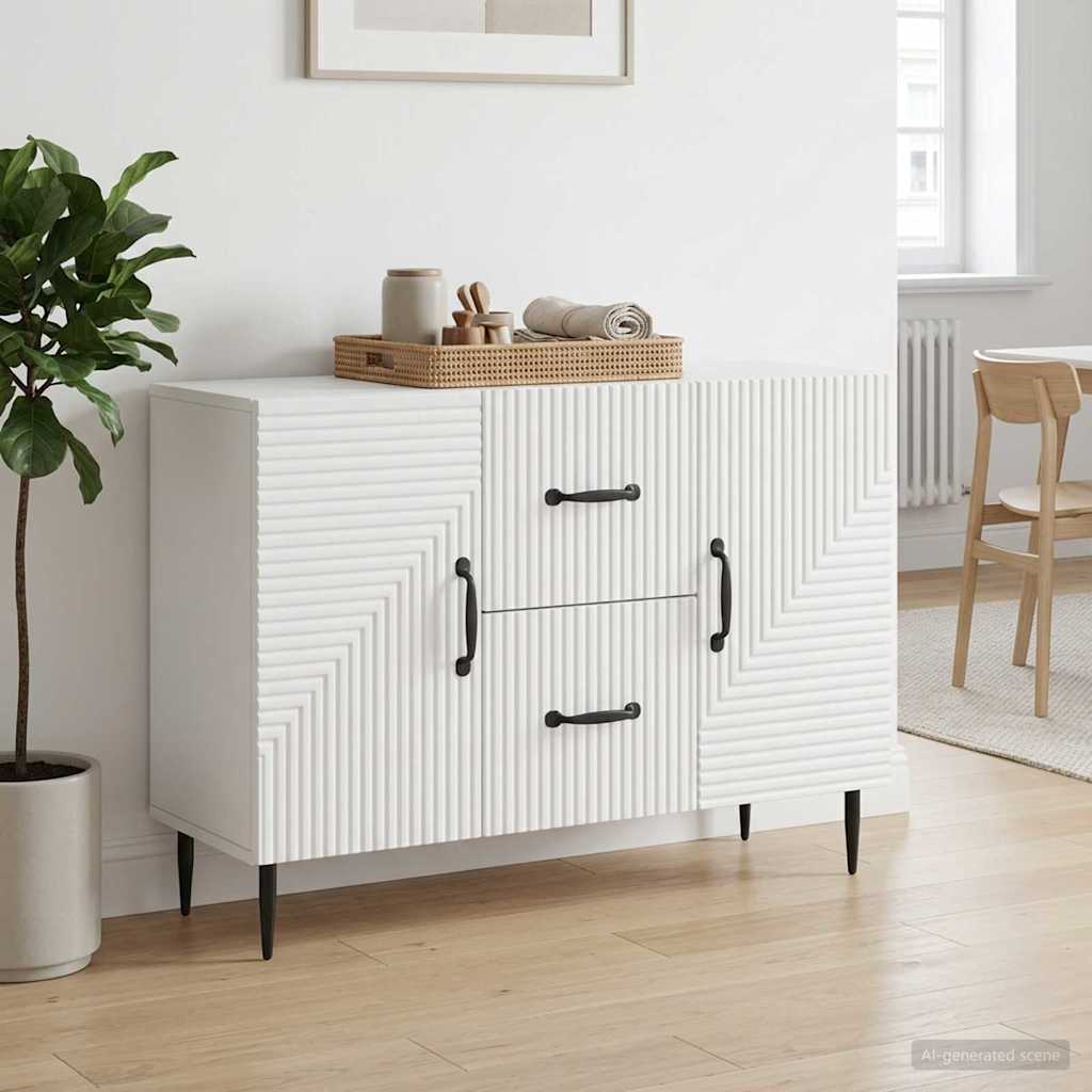 Dressoir Wit 89 x 34,5 x 60 cm Bewerkt hout is nu te koop bij PeponiXL, paradijselijk wonen!