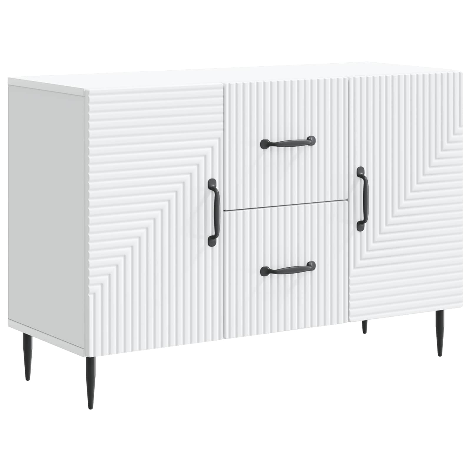 Dressoir Wit 89 x 34,5 x 60 cm Bewerkt hout is nu te koop bij PeponiXL, paradijselijk wonen!