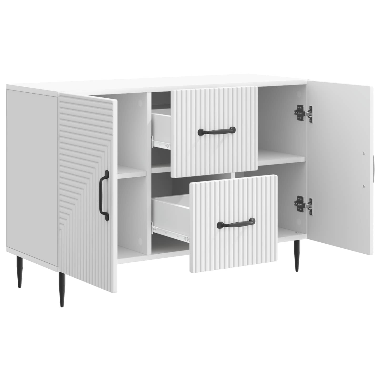 Dressoir Wit 89 x 34,5 x 60 cm Bewerkt hout is nu te koop bij PeponiXL, paradijselijk wonen!