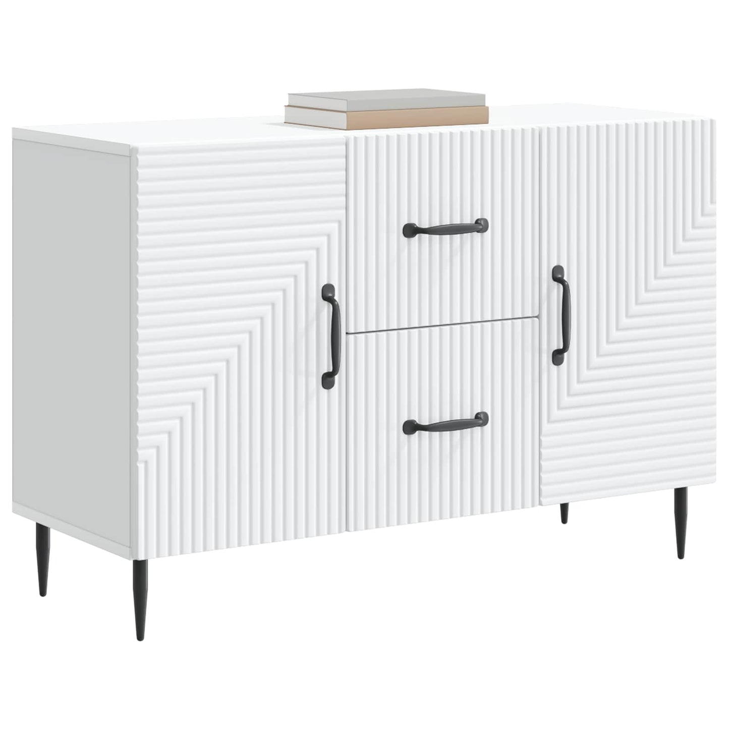 Dressoir Wit 89 x 34,5 x 60 cm Bewerkt hout is nu te koop bij PeponiXL, paradijselijk wonen!