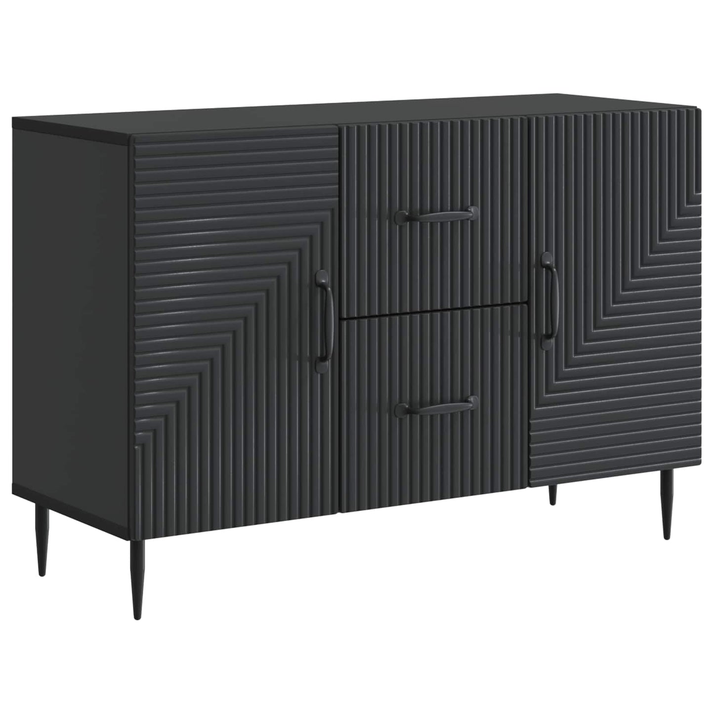 Dressoir met lade Zwart 89 x 34,5 x 60 cm Bewerkt hout is nu te koop bij PeponiXL, paradijselijk wonen!