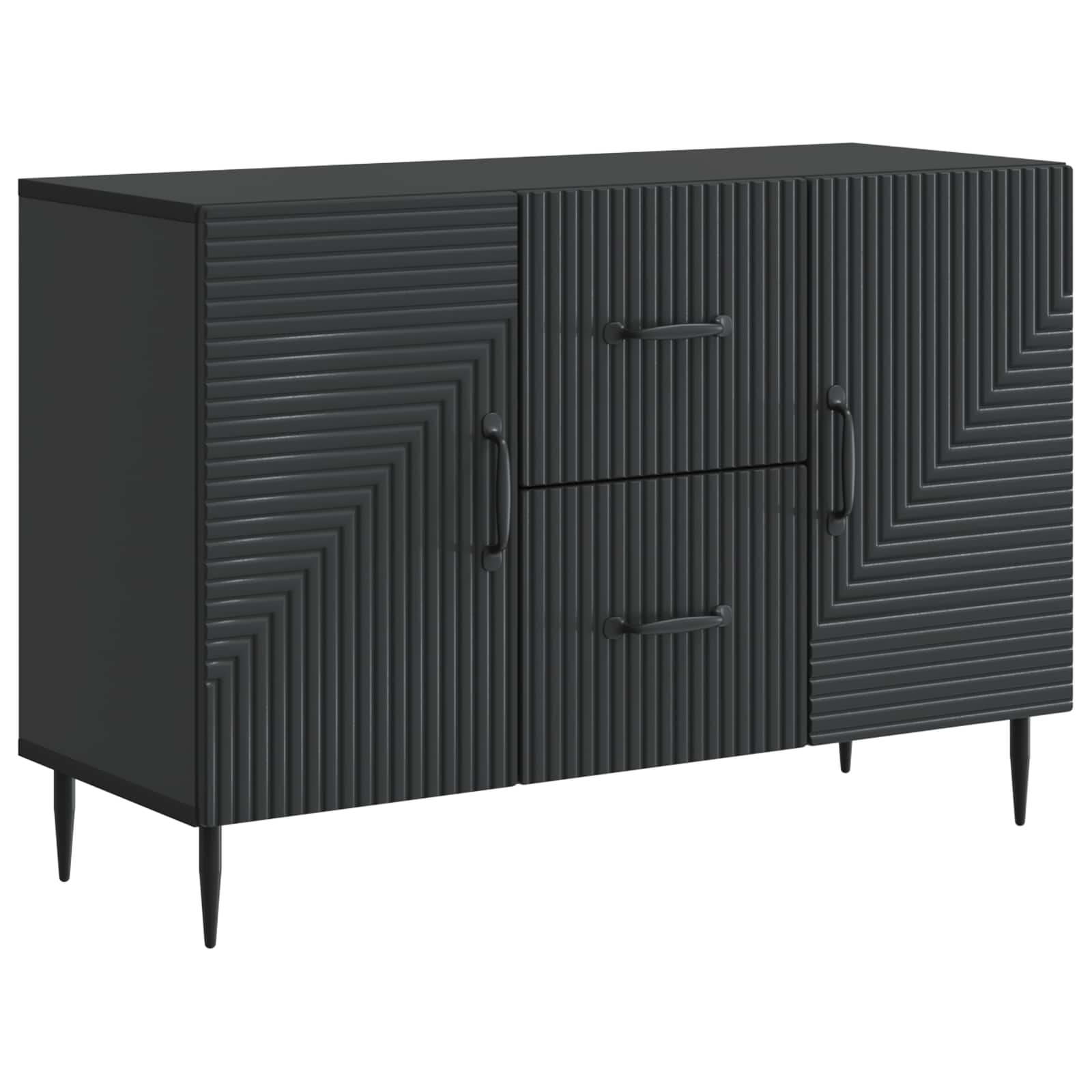 Dressoir met lade Zwart 89 x 34,5 x 60 cm Bewerkt hout is nu te koop bij PeponiXL, paradijselijk wonen!