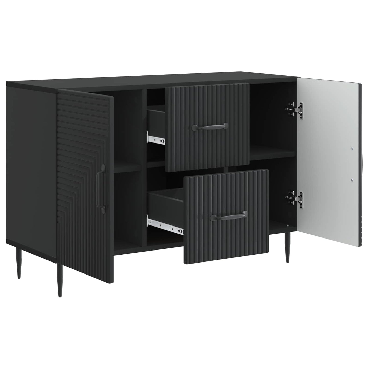 Dressoir met lade Zwart 89 x 34,5 x 60 cm Bewerkt hout is nu te koop bij PeponiXL, paradijselijk wonen!