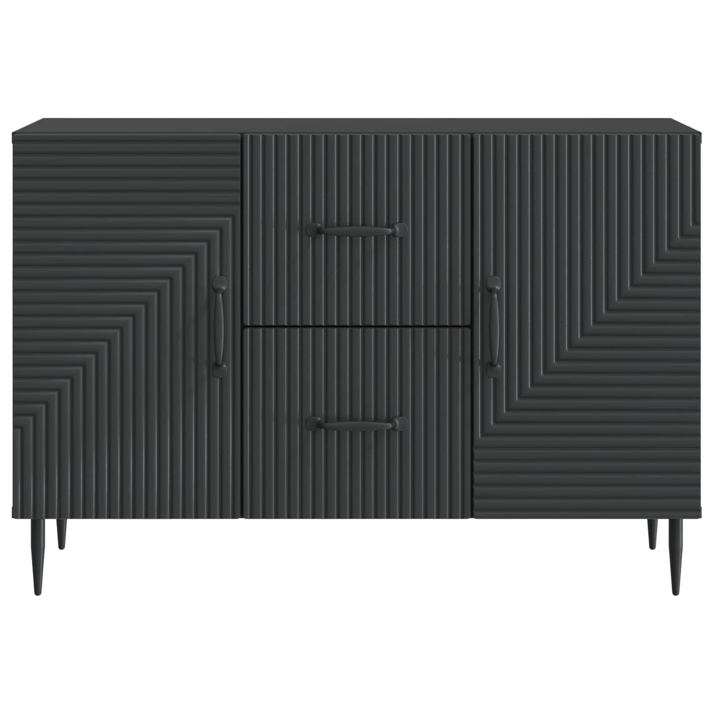 Dressoir met lade Zwart 89 x 34,5 x 60 cm Bewerkt hout is nu te koop bij PeponiXL, paradijselijk wonen!