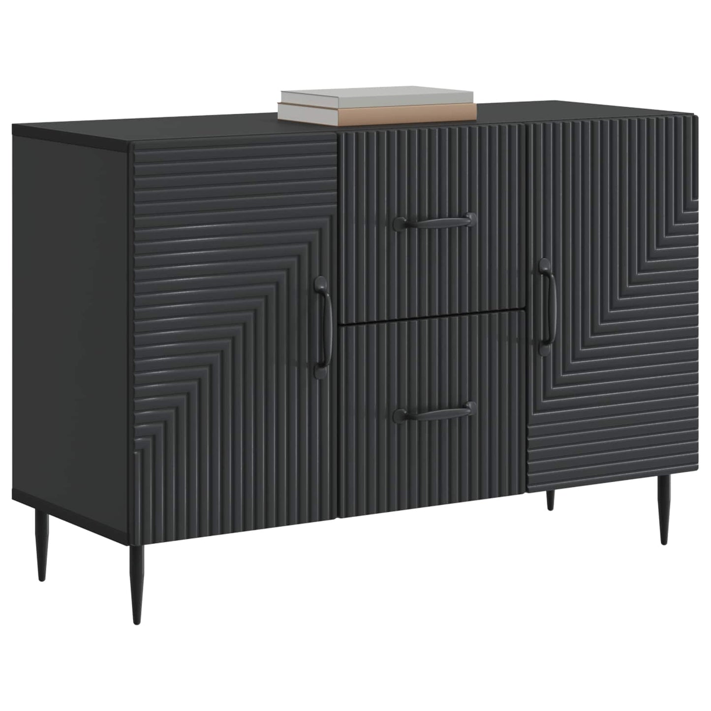 Dressoir met lade Zwart 89 x 34,5 x 60 cm Bewerkt hout is nu te koop bij PeponiXL, paradijselijk wonen!