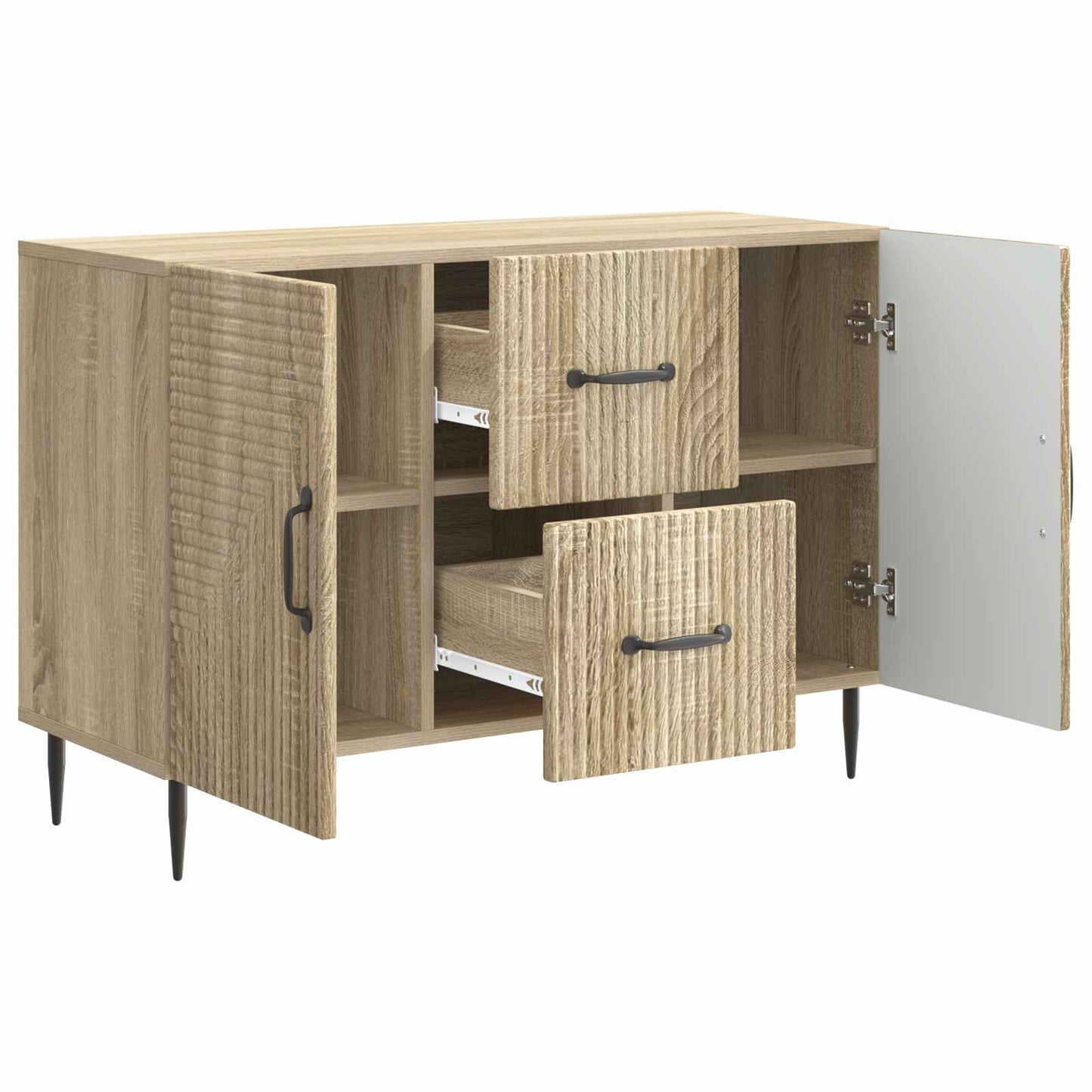 Dressoir met lade Sonoma Eiken 89 x 34,5 x 60 cm Bewerkt hout is nu te koop bij PeponiXL, paradijselijk wonen!