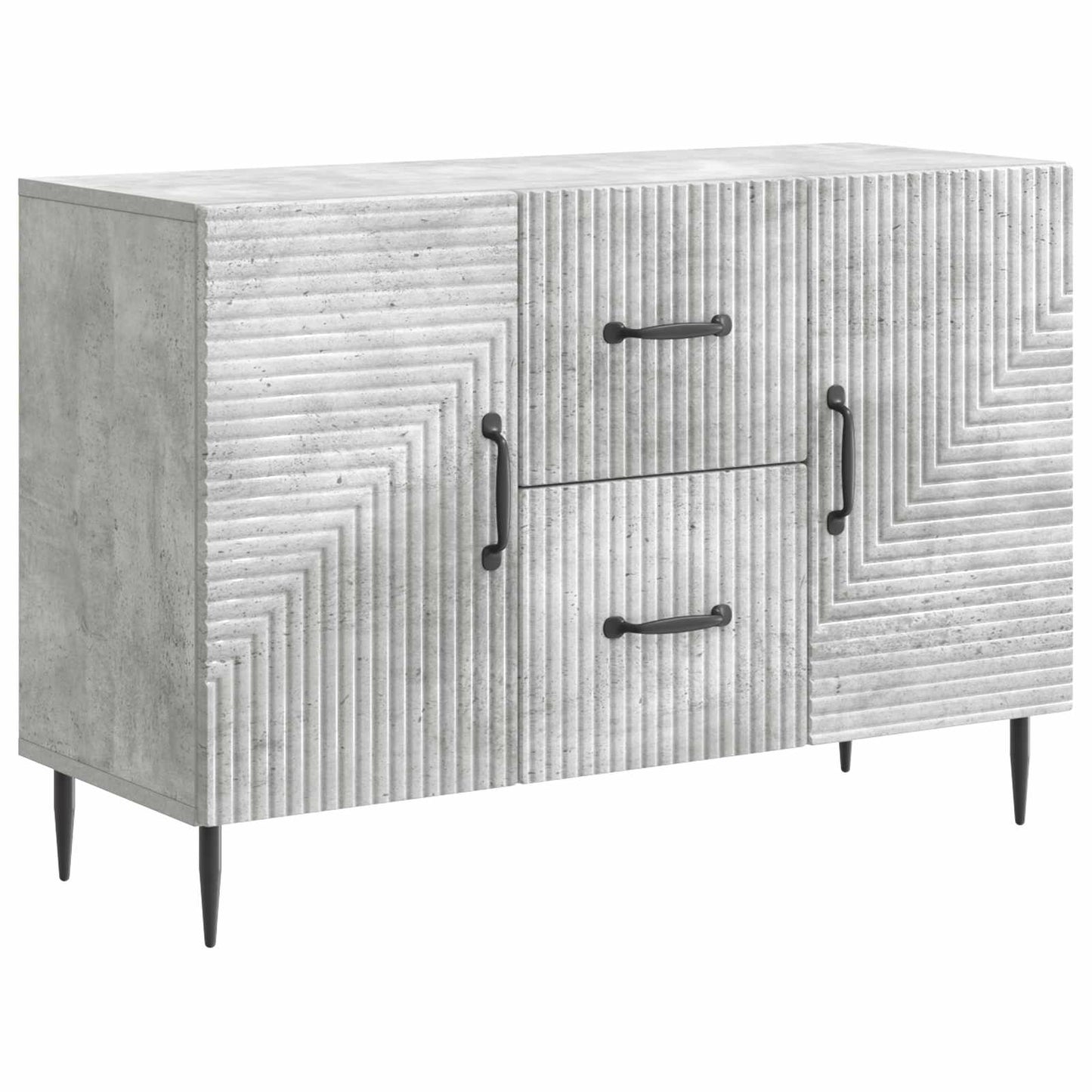 Dressoir met lade Betongrijs 89 x 34,5 x 60 cm Bewerkt hout is nu te koop bij PeponiXL, paradijselijk wonen!