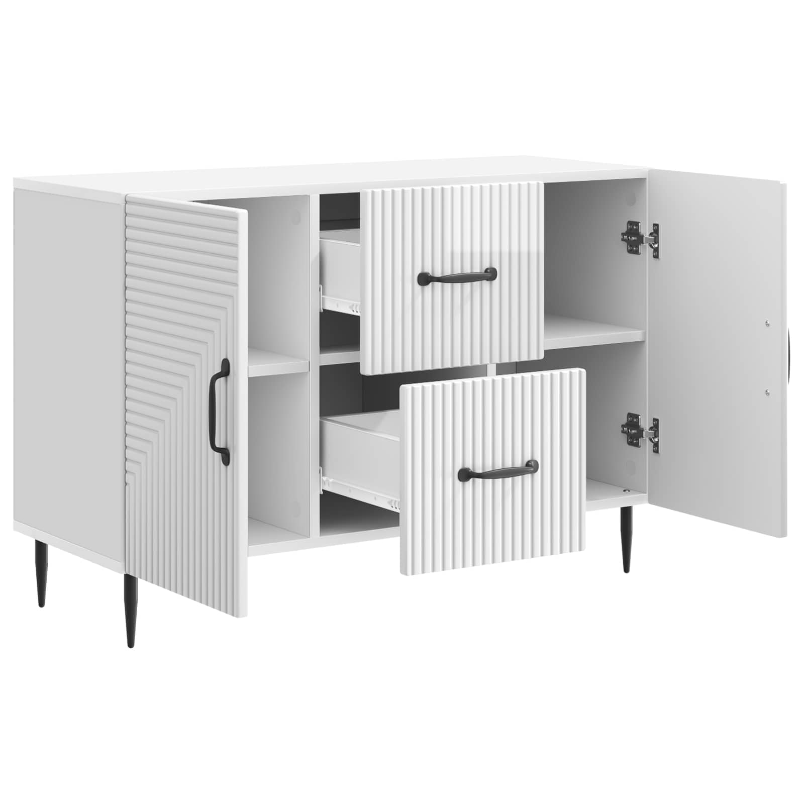 Dressoir met lade Hoogglans Wit 89 x 34,5 x 60 cm Bewerkt hout is nu te koop bij PeponiXL, paradijselijk wonen!