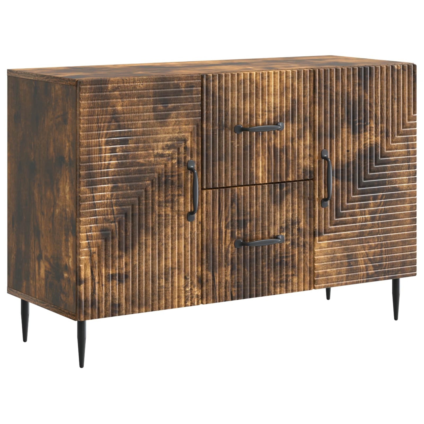 Dressoir met lade Gerookt eiken 89 x 34,5 x 60 cm Bewerkt hout is nu te koop bij PeponiXL, paradijselijk wonen!