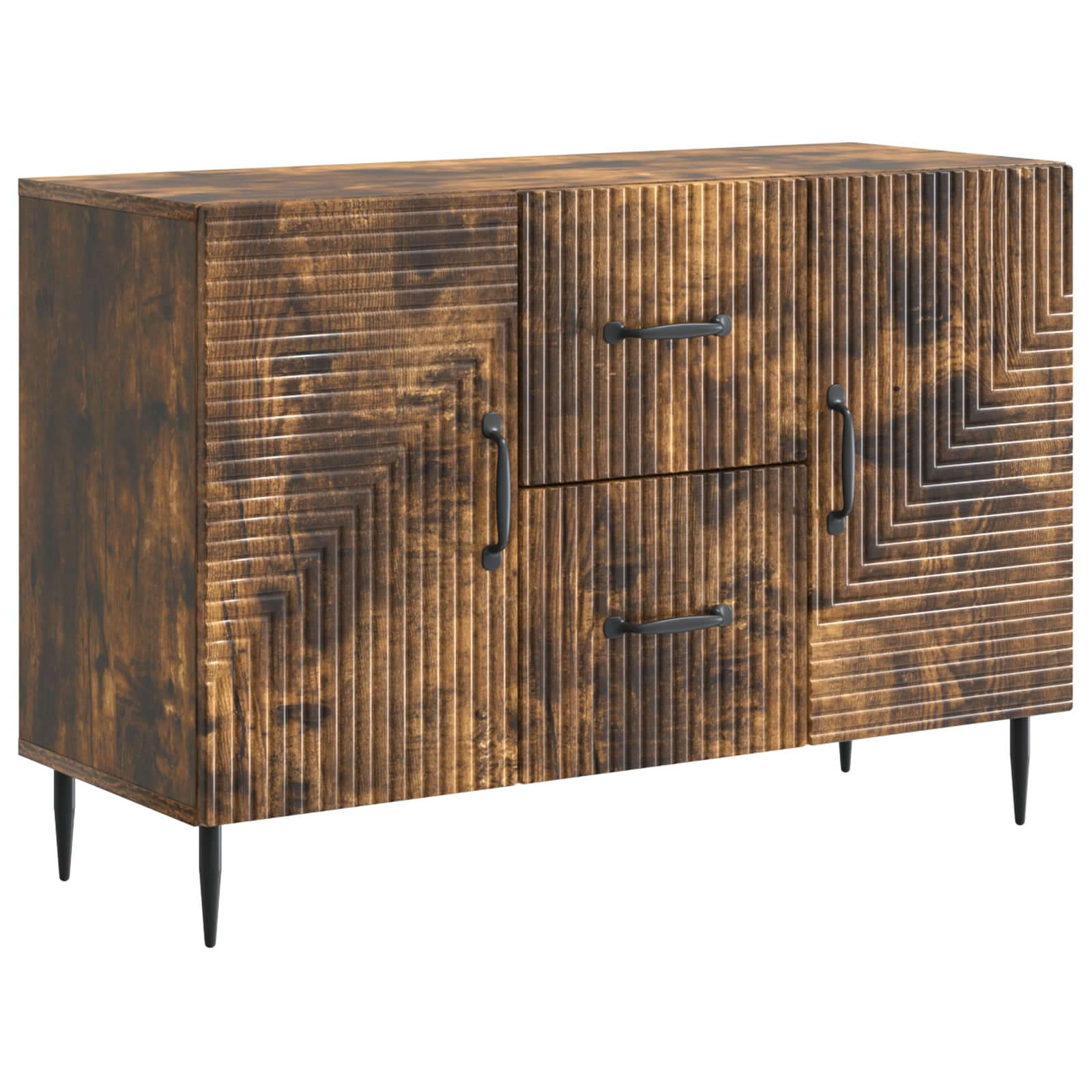 Dressoir met lade Gerookt eiken 89 x 34,5 x 60 cm Bewerkt hout is nu te koop bij PeponiXL, paradijselijk wonen!