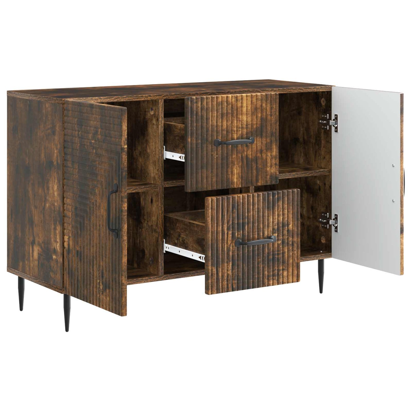 Dressoir met lade Gerookt eiken 89 x 34,5 x 60 cm Bewerkt hout is nu te koop bij PeponiXL, paradijselijk wonen!