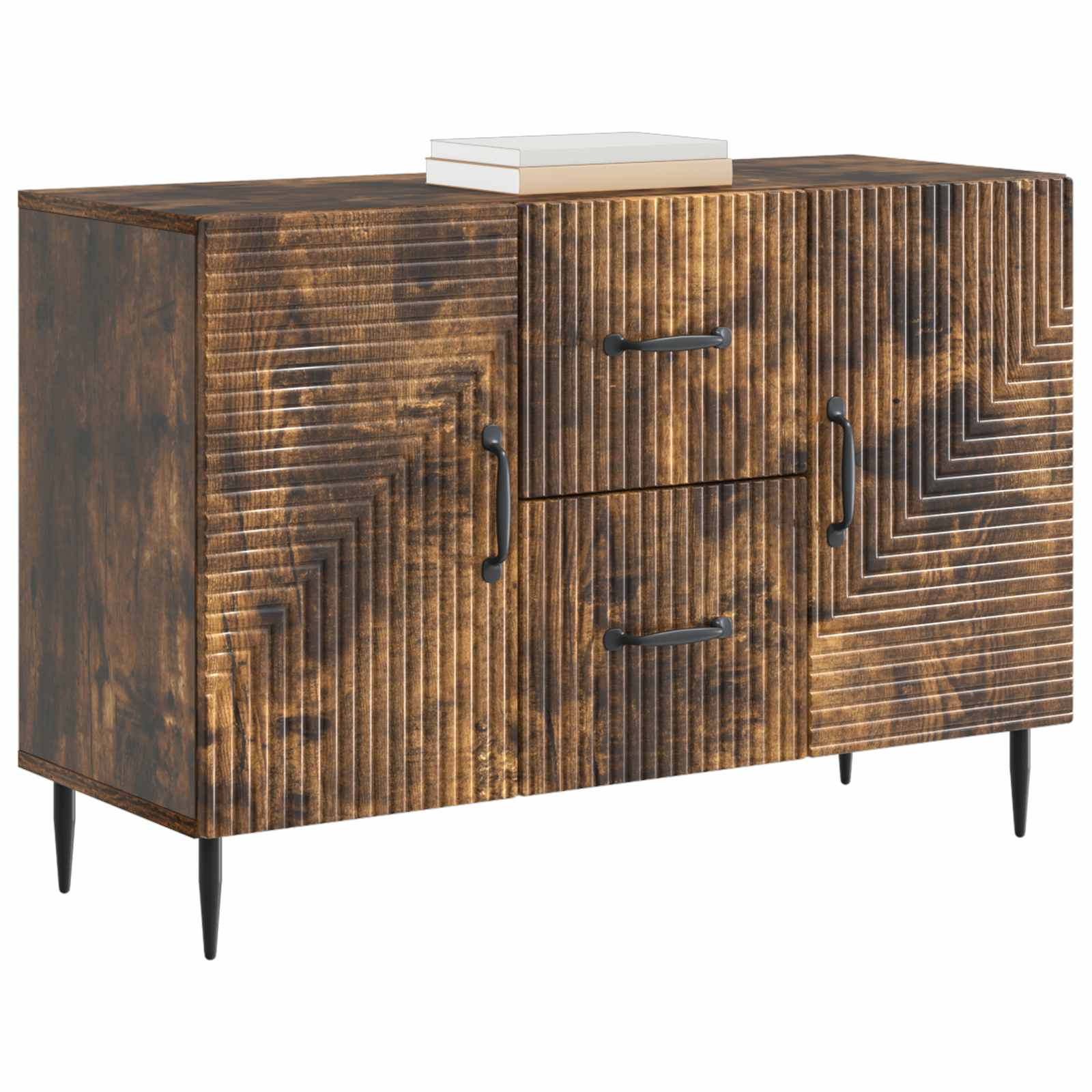 Dressoir met lade Gerookt eiken 89 x 34,5 x 60 cm Bewerkt hout is nu te koop bij PeponiXL, paradijselijk wonen!