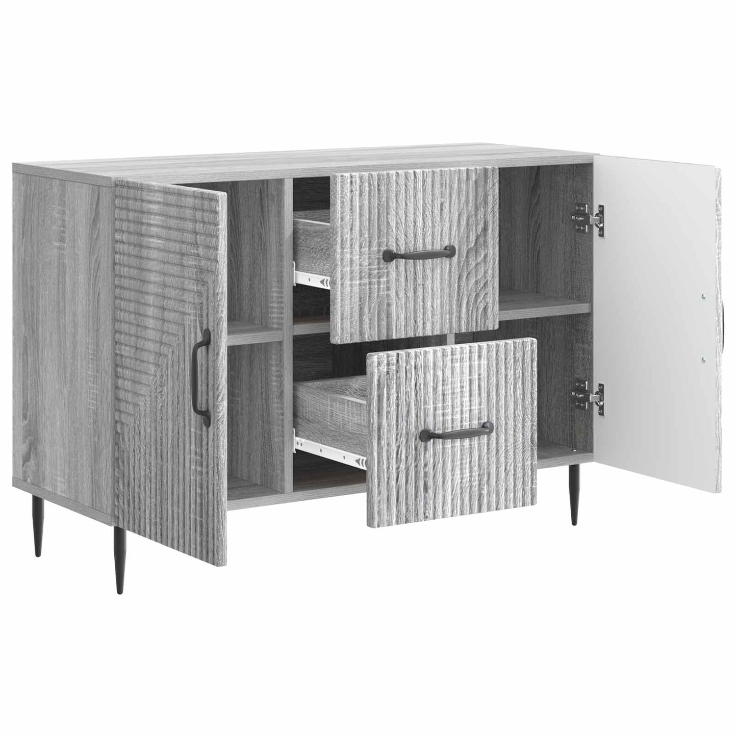 Dressoir met lade Grijs sonoma 89 x 34,5 x 60 cm Bewerkt hout is nu te koop bij PeponiXL, paradijselijk wonen!