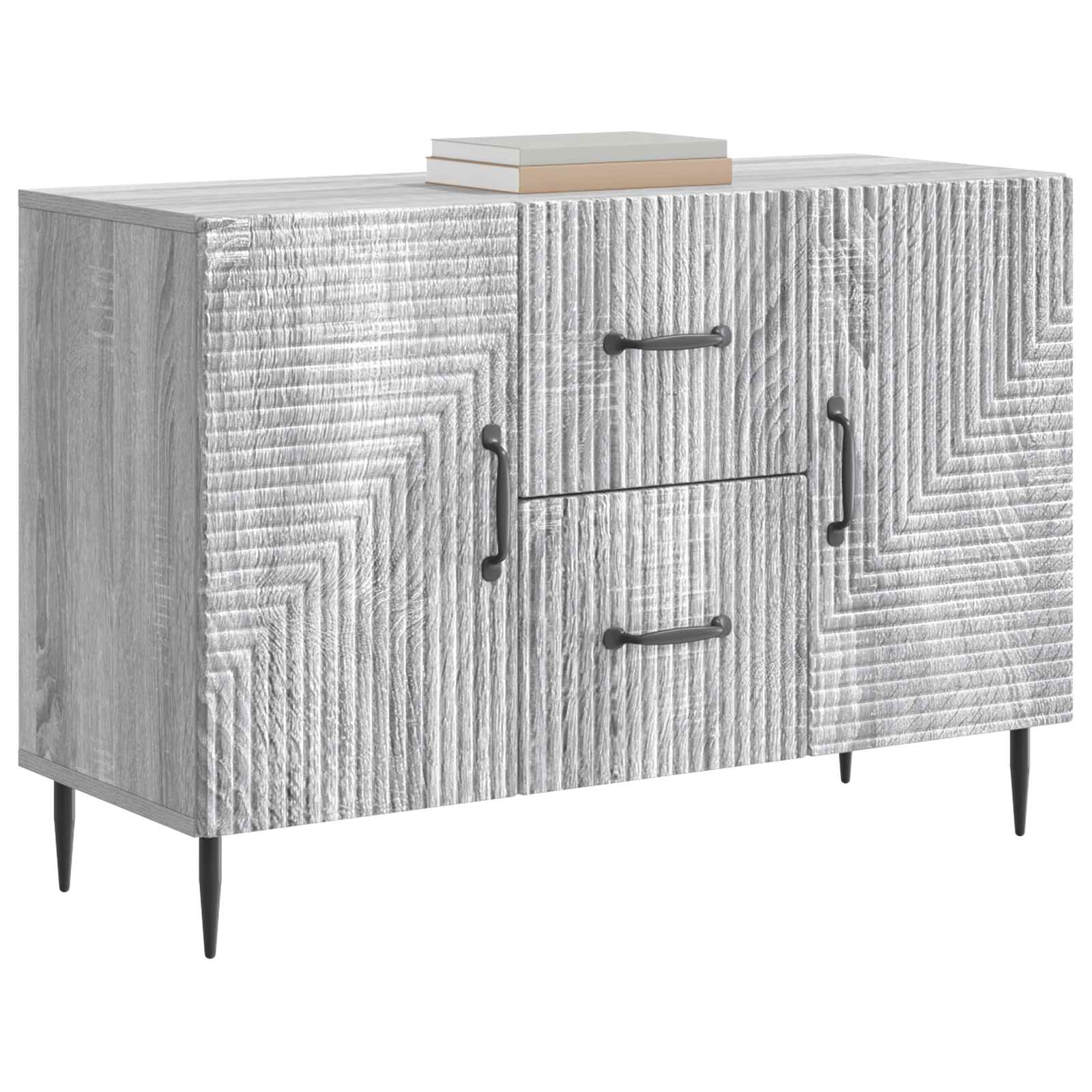 Dressoir met lade Grijs sonoma 89 x 34,5 x 60 cm Bewerkt hout is nu te koop bij PeponiXL, paradijselijk wonen!