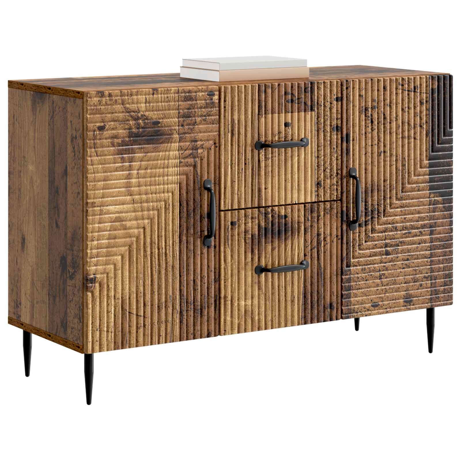 Dressoir met lade Oud hout 89 x 34,5 x 60 cm Bewerkt hout is nu te koop bij PeponiXL, paradijselijk wonen!
