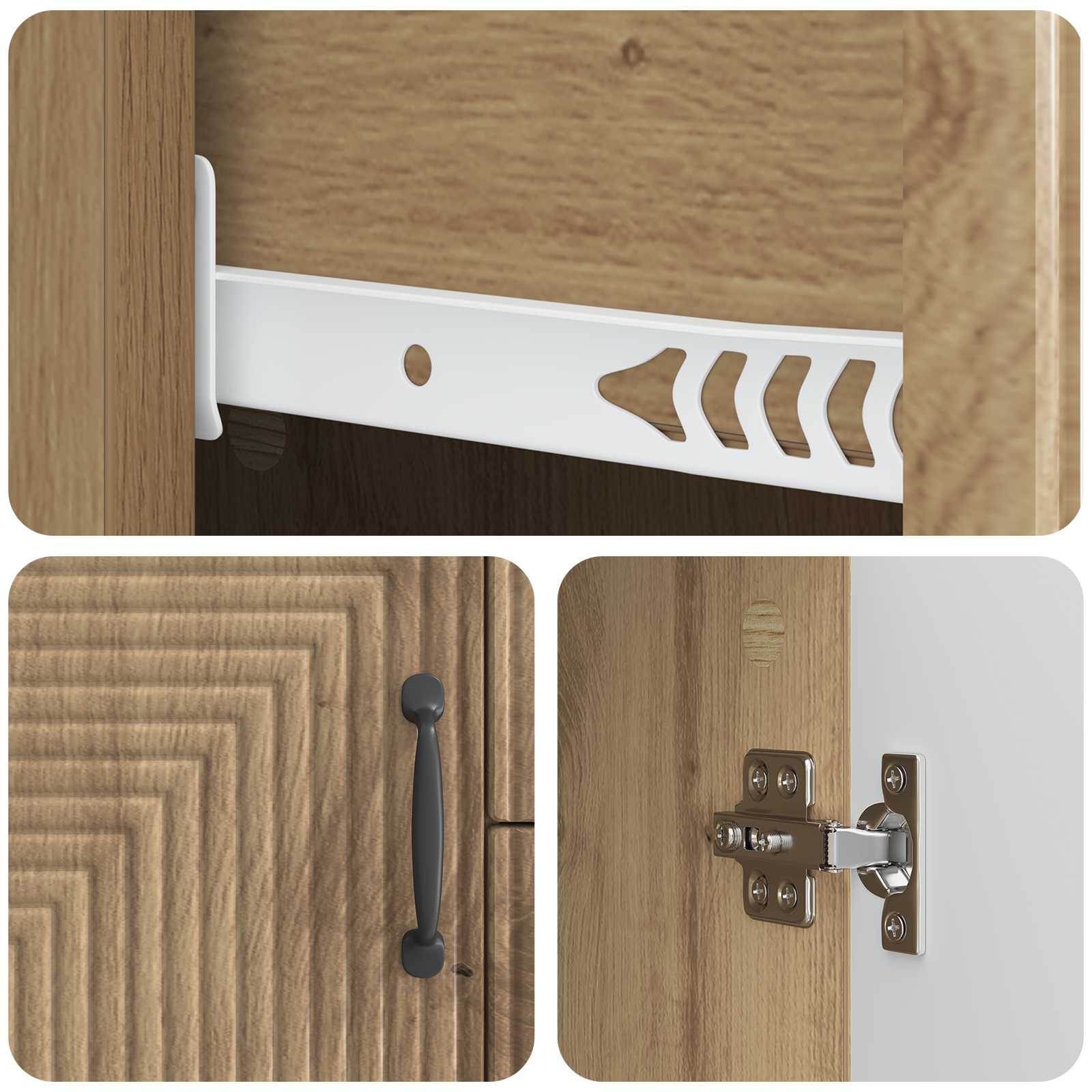 Dressoir Artisanaal eiken 89 x 34,5 x 60 cm Bewerkt hout is nu te koop bij PeponiXL, paradijselijk wonen!