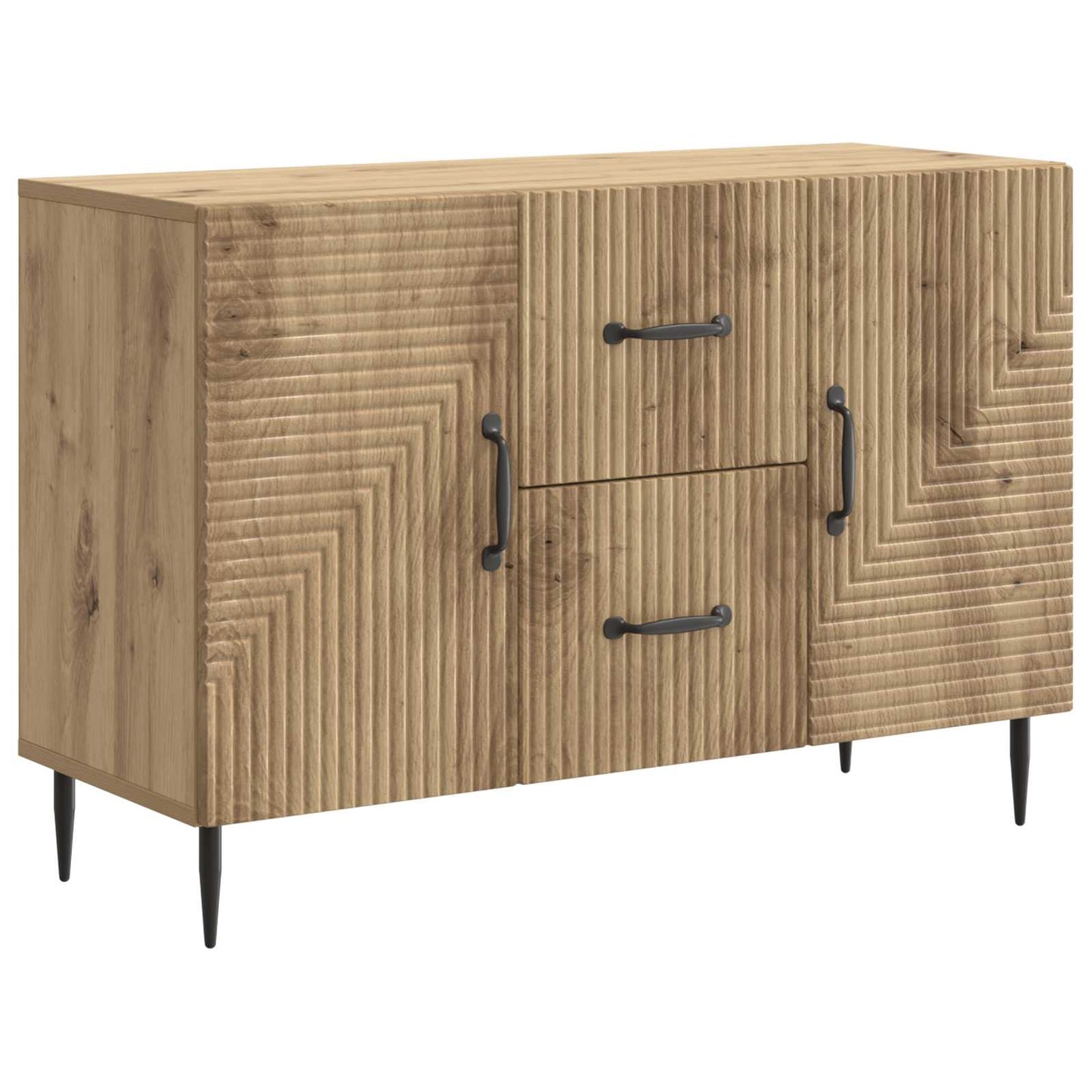 Dressoir Artisanaal eiken 89 x 34,5 x 60 cm Bewerkt hout is nu te koop bij PeponiXL, paradijselijk wonen!