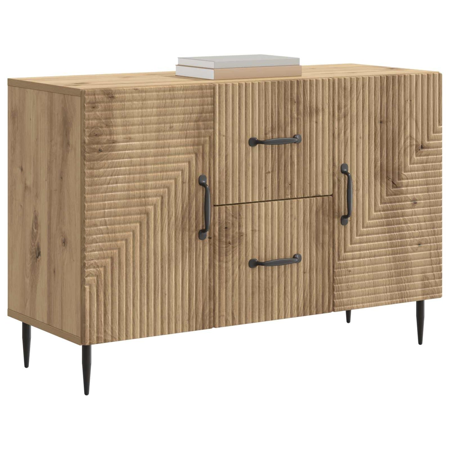 Dressoir Artisanaal eiken 89 x 34,5 x 60 cm Bewerkt hout is nu te koop bij PeponiXL, paradijselijk wonen!
