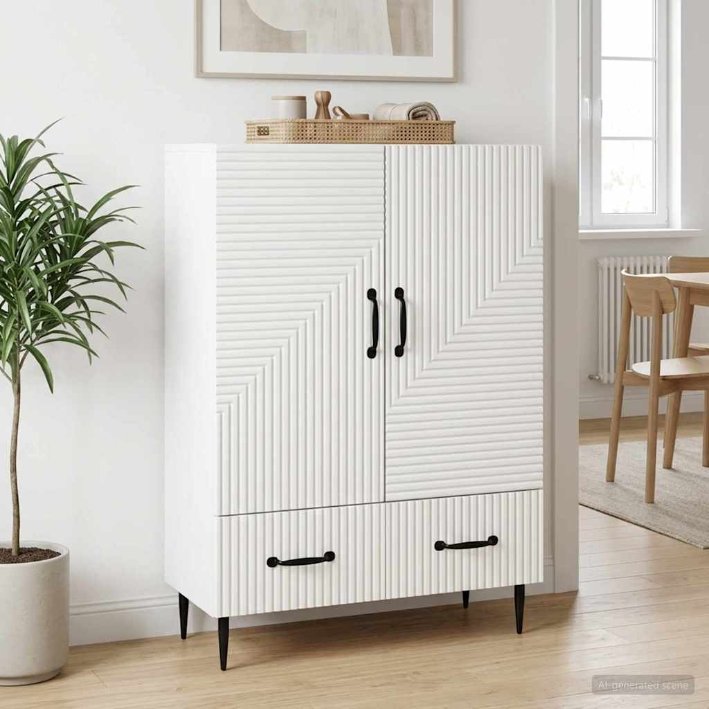 Dressoir Wit 66 x 34,5 x 95 cm Bewerkt hout is nu te koop bij PeponiXL, paradijselijk wonen!