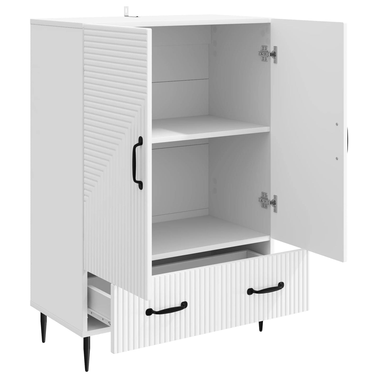Dressoir Wit 66 x 34,5 x 95 cm Bewerkt hout is nu te koop bij PeponiXL, paradijselijk wonen!