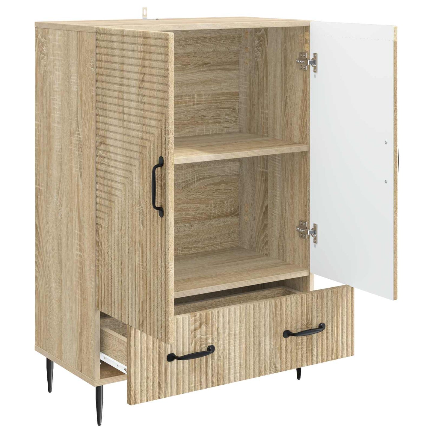 Dressoir met lade Sonoma Eiken 66 x 34,5 x 95 cm Bewerkt hout is nu te koop bij PeponiXL, paradijselijk wonen!