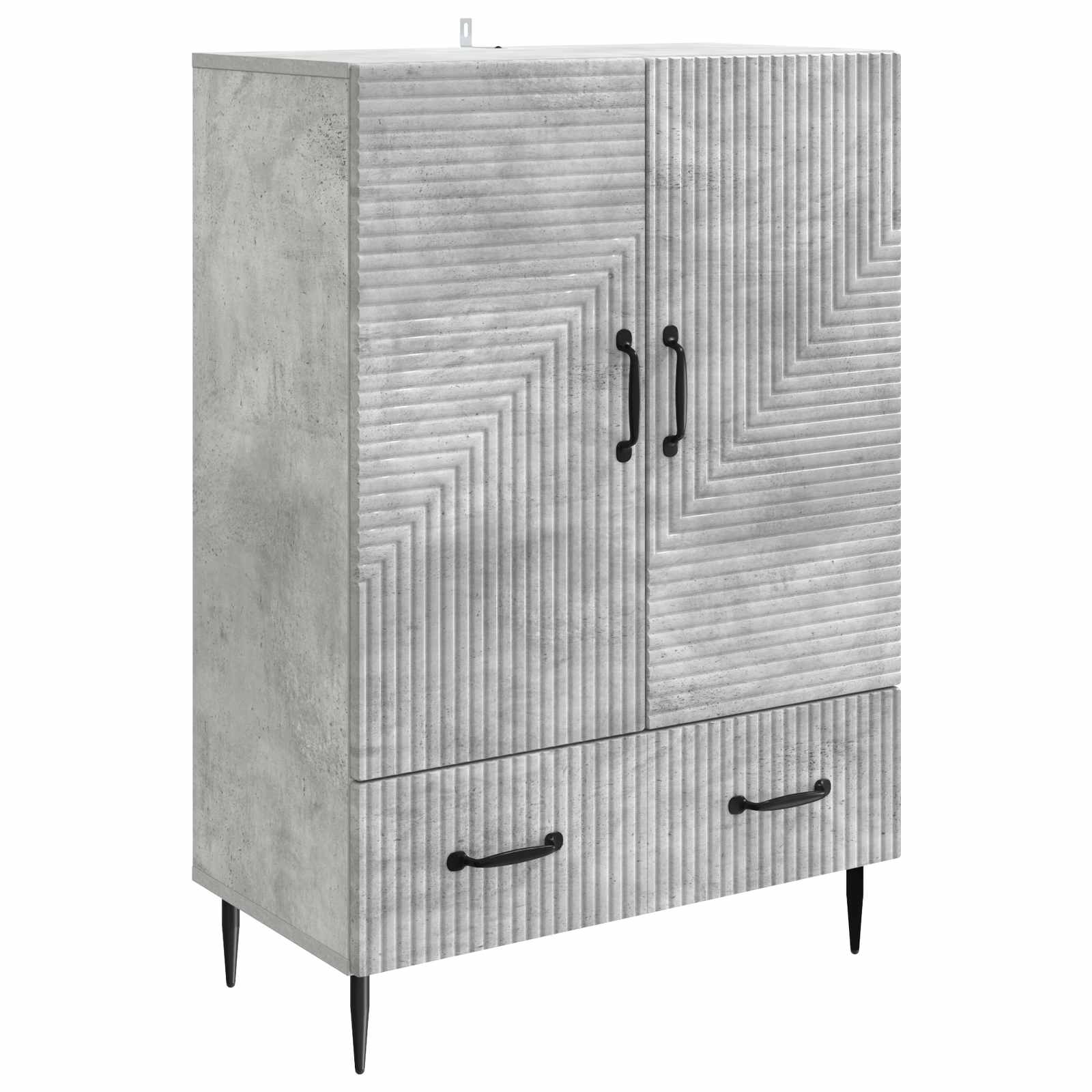 Dressoir met lade Betongrijs 66 x 34,5 x 95 cm Bewerkt hout is nu te koop bij PeponiXL, paradijselijk wonen!