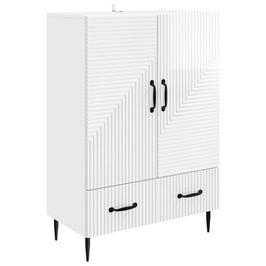 Dressoir met lade Hoogglans Wit 66 x 34,5 x 95 cm Bewerkt hout is nu te koop bij PeponiXL, paradijselijk wonen!