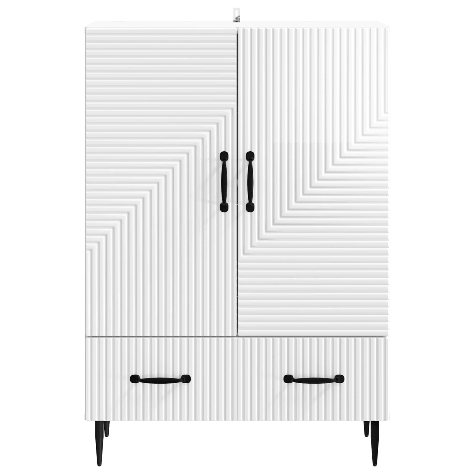 Dressoir met lade Hoogglans Wit 66 x 34,5 x 95 cm Bewerkt hout is nu te koop bij PeponiXL, paradijselijk wonen!