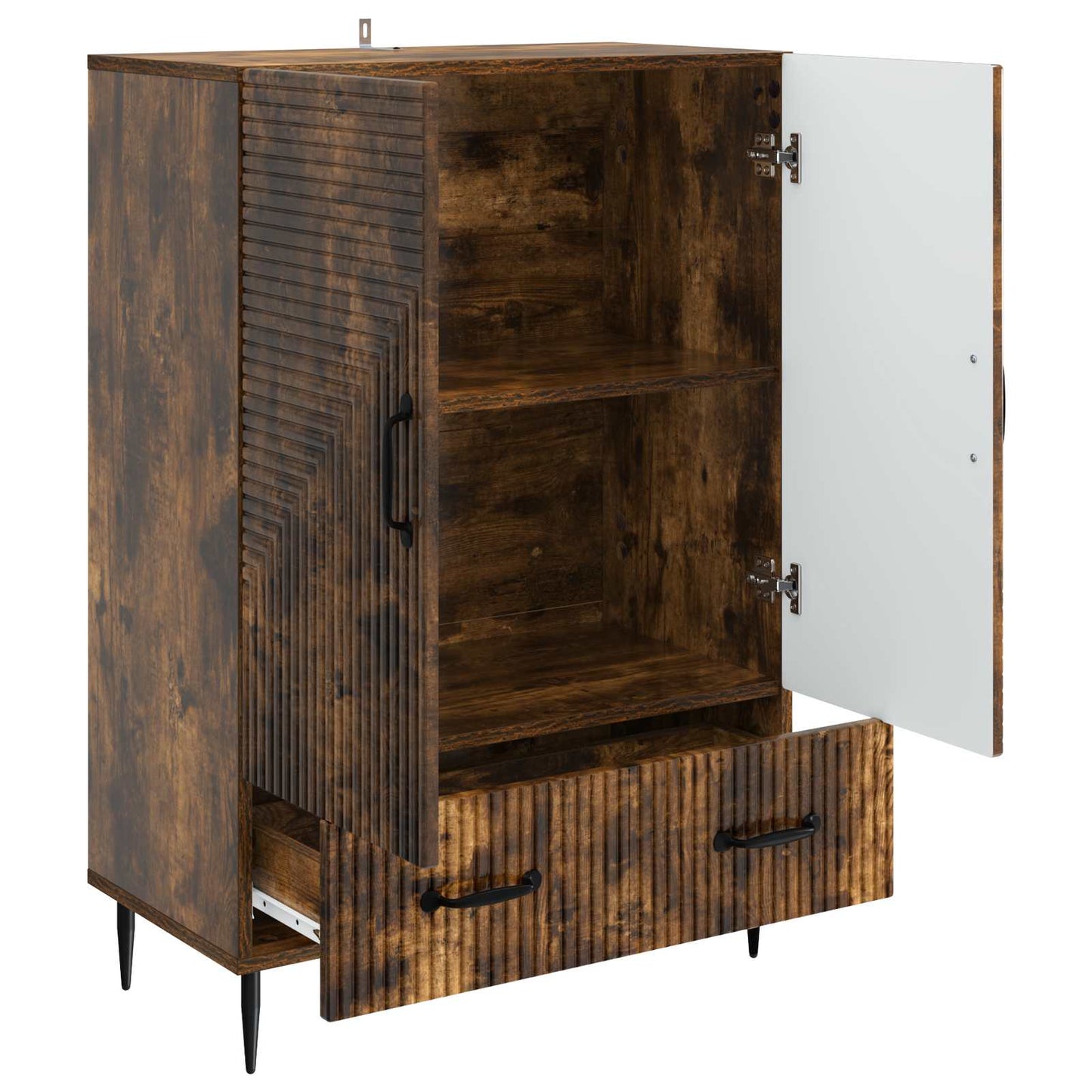 Dressoir met lade Gerookt eiken 66 x 34,5 x 95 cm Bewerkt hout is nu te koop bij PeponiXL, paradijselijk wonen!