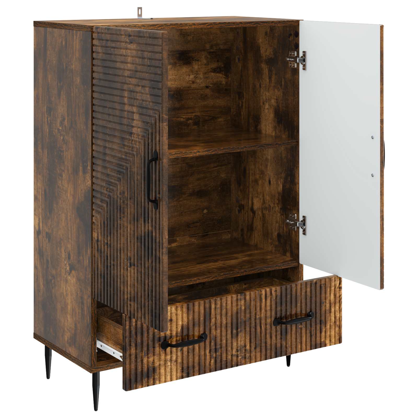 Dressoir met lade Gerookt eiken 66 x 34,5 x 95 cm Bewerkt hout is nu te koop bij PeponiXL, paradijselijk wonen!