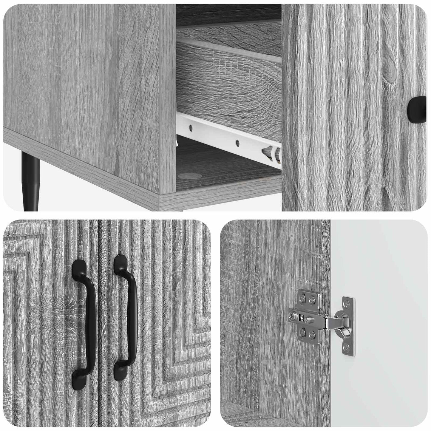 Dressoir met lade Grijs sonoma 66 x 34,5 x 95 cm Bewerkt hout is nu te koop bij PeponiXL, paradijselijk wonen!