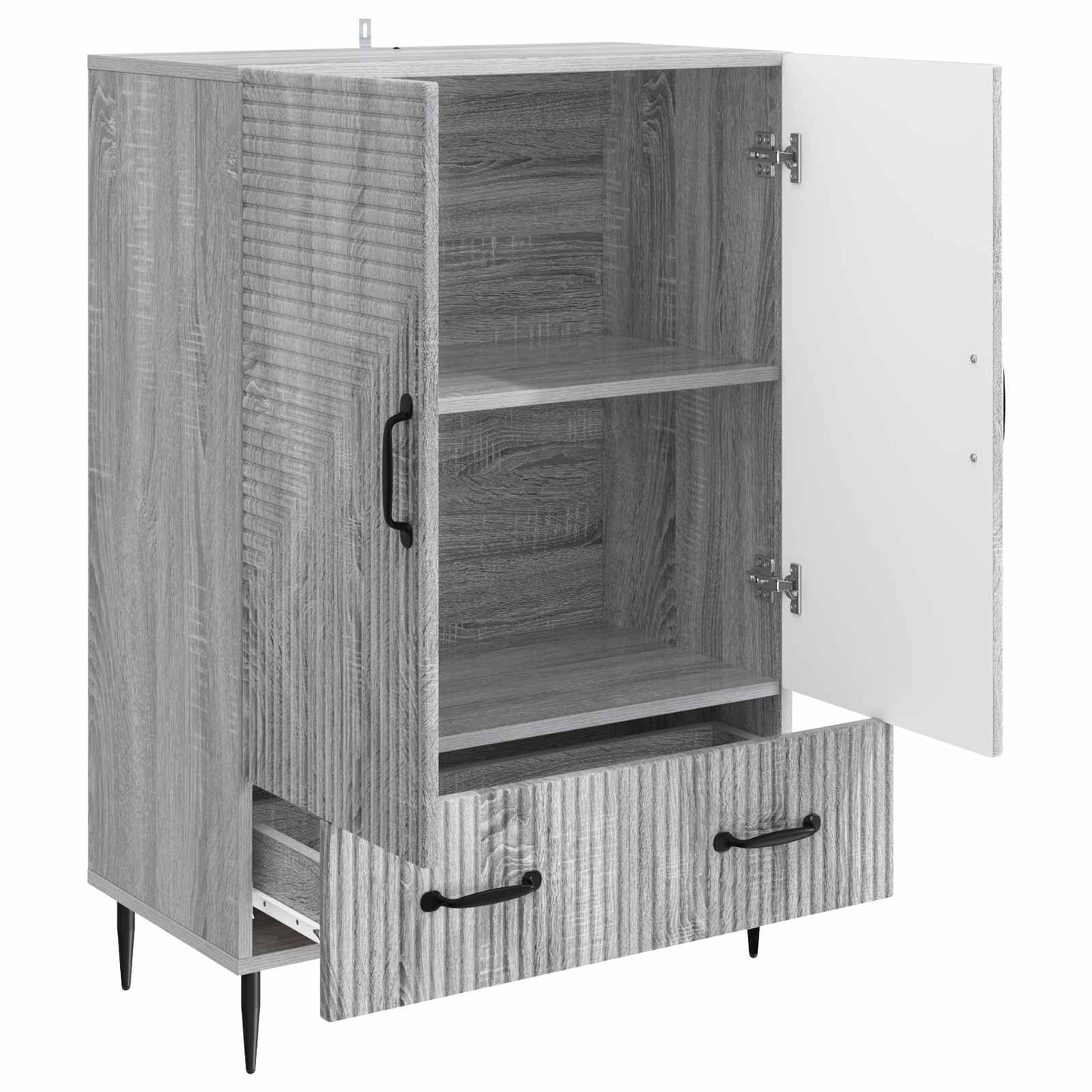 Dressoir met lade Grijs sonoma 66 x 34,5 x 95 cm Bewerkt hout is nu te koop bij PeponiXL, paradijselijk wonen!