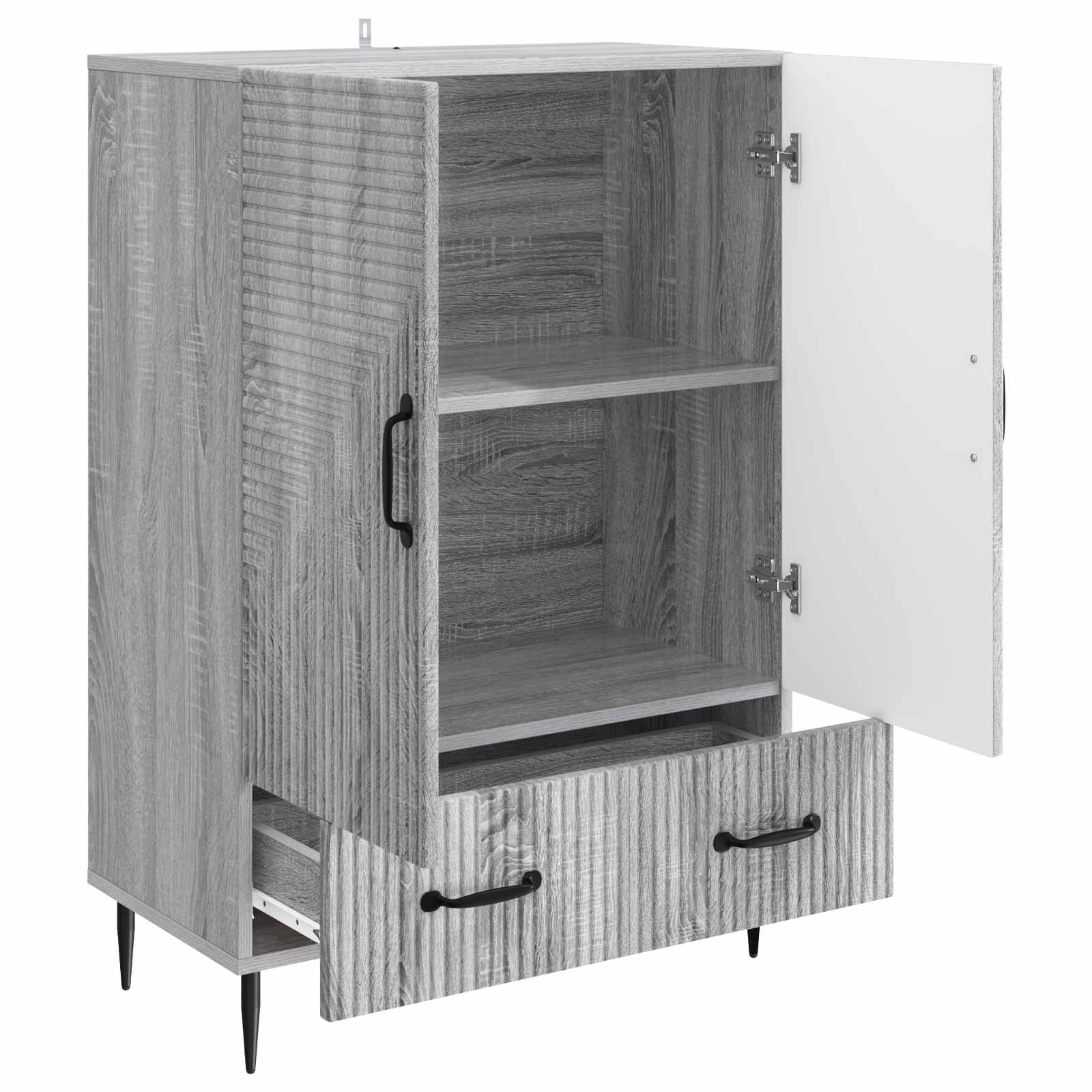 Dressoir met lade Grijs sonoma 66 x 34,5 x 95 cm Bewerkt hout is nu te koop bij PeponiXL, paradijselijk wonen!