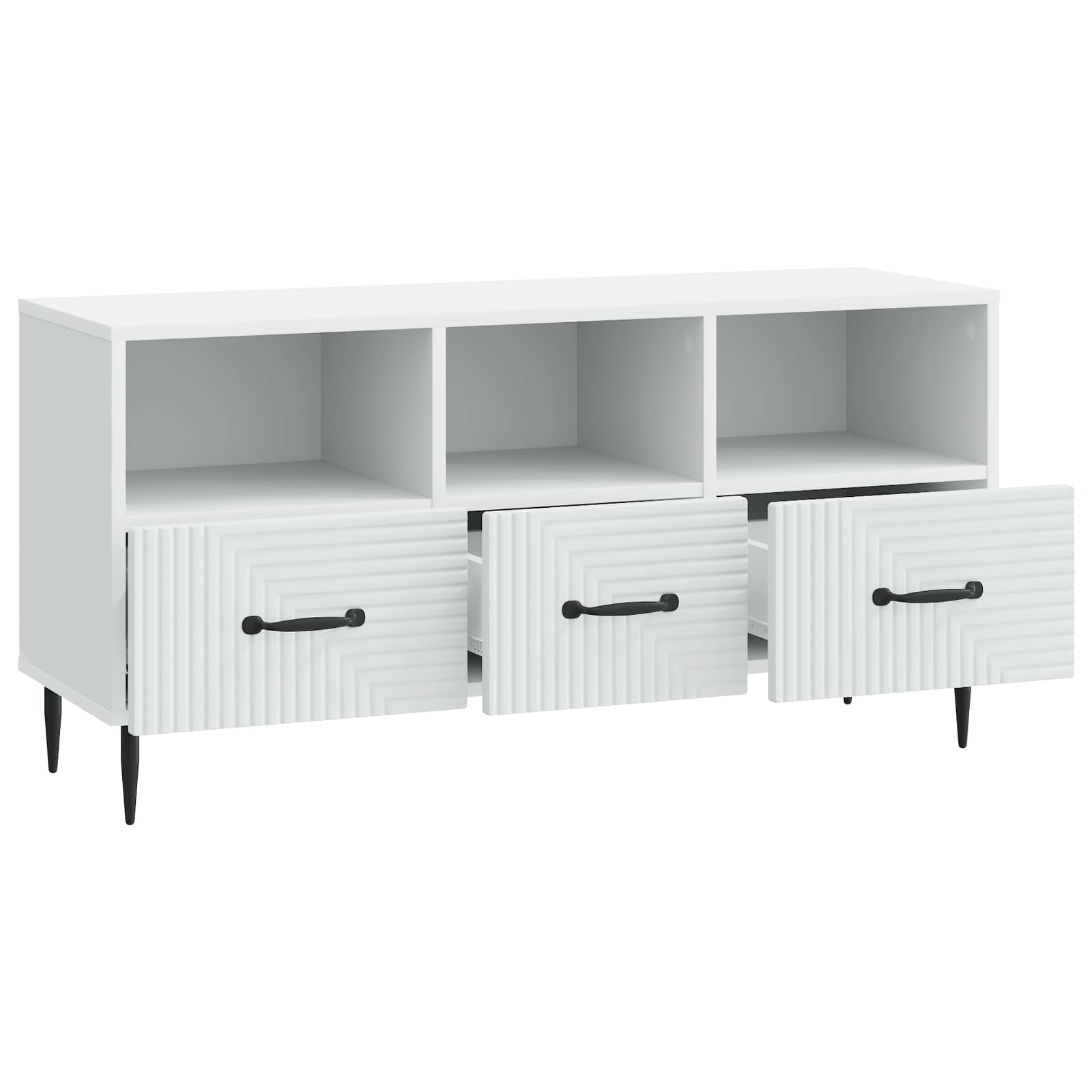 TV-kast met lade Wit 102 x 34,5 x 50 cm Bewerkt hout is nu te koop bij PeponiXL, paradijselijk wonen!